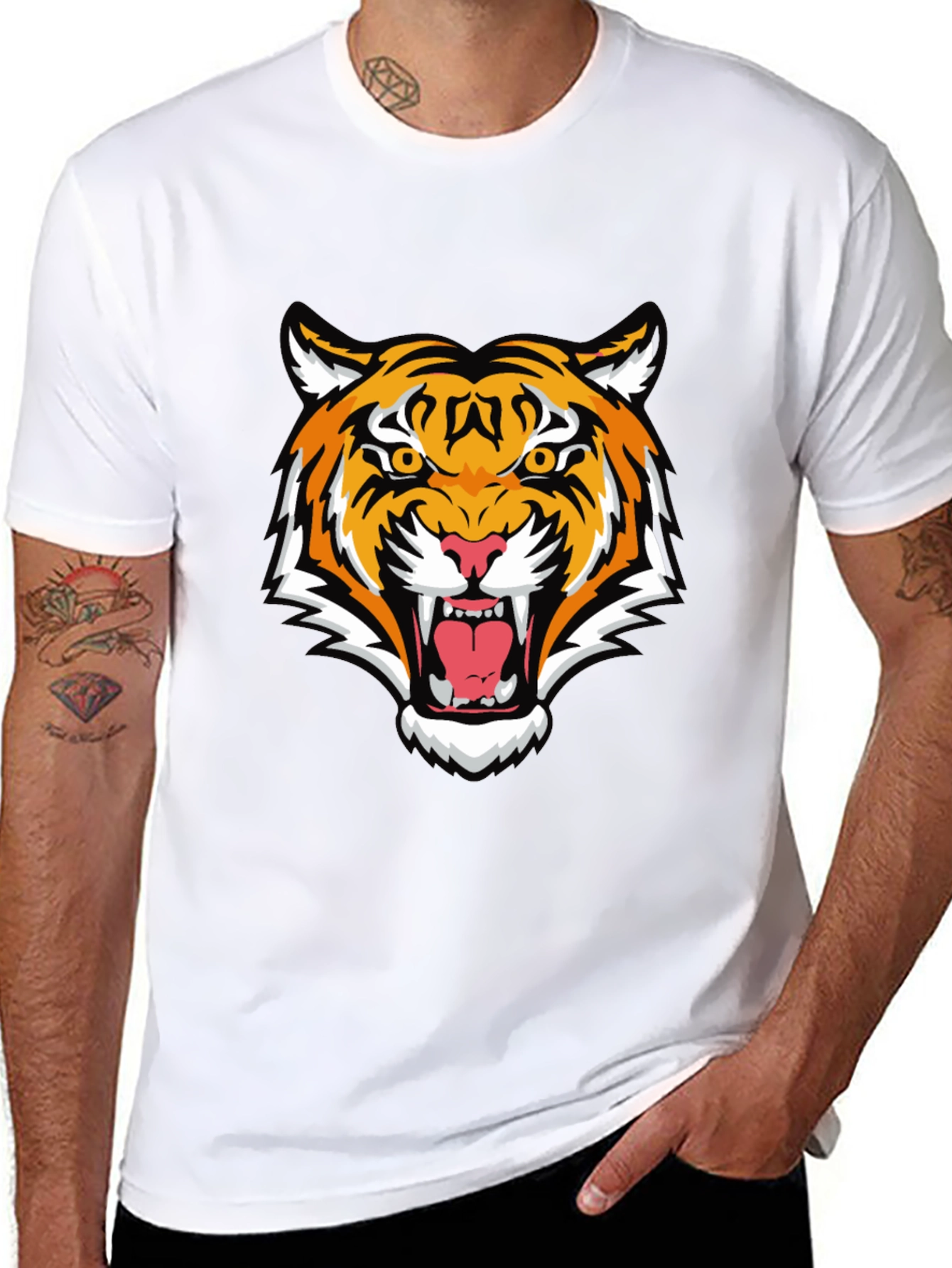 Tiger Graphic Black T-Shirt - Bold Animal Print