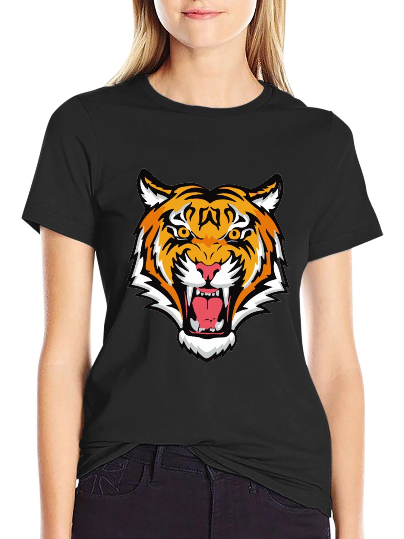 Tiger Graphic Black T-Shirt - Bold Animal Print