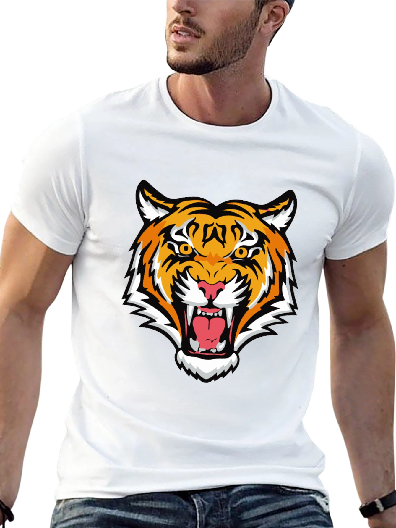 Tiger Graphic Black T-Shirt - Bold Animal Print