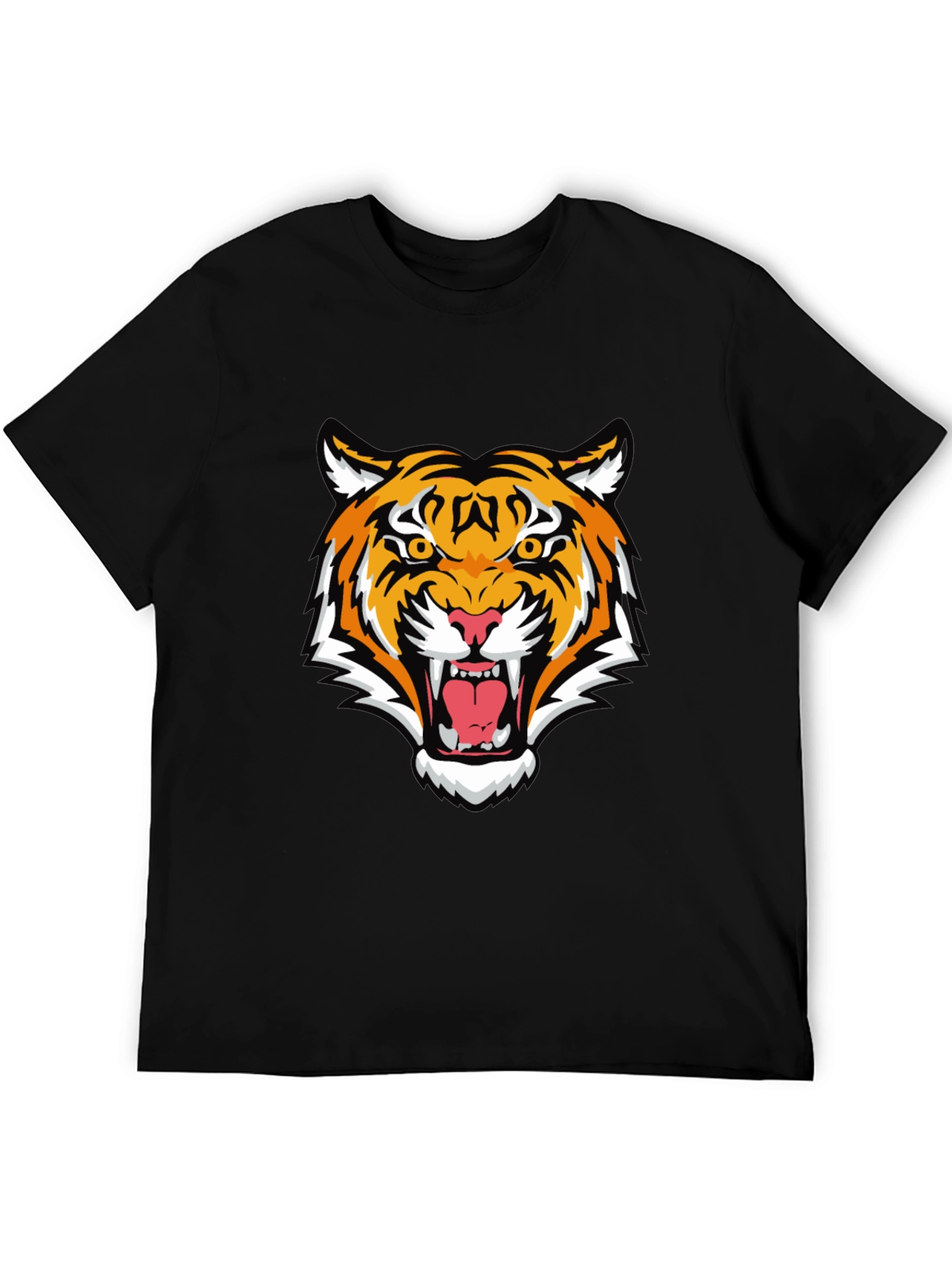 Tiger Graphic Black T-Shirt - Bold Animal Print