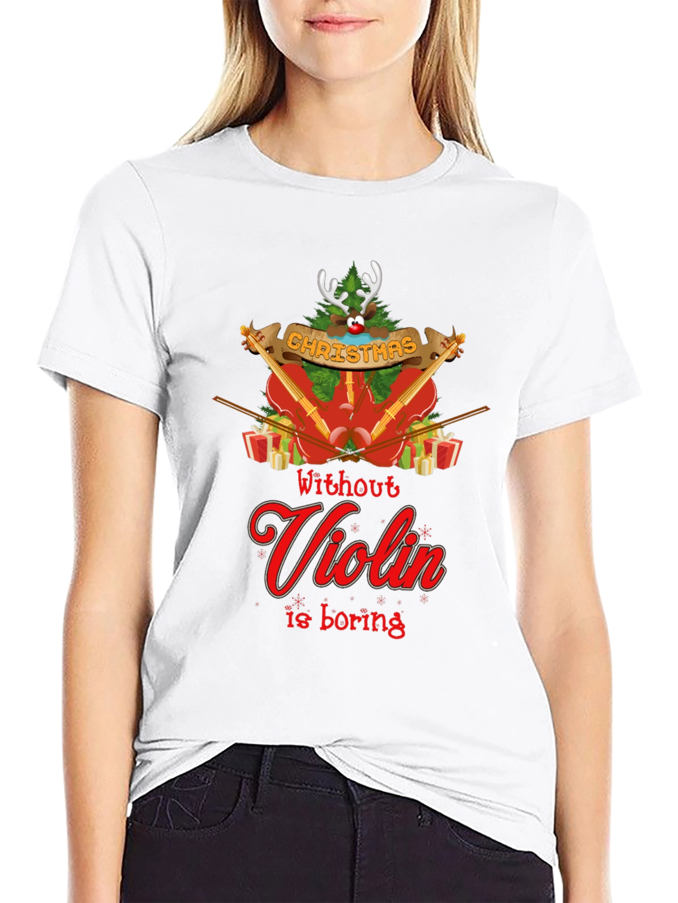Christmas Violin T-Shirt - Holiday Music Lover Tee