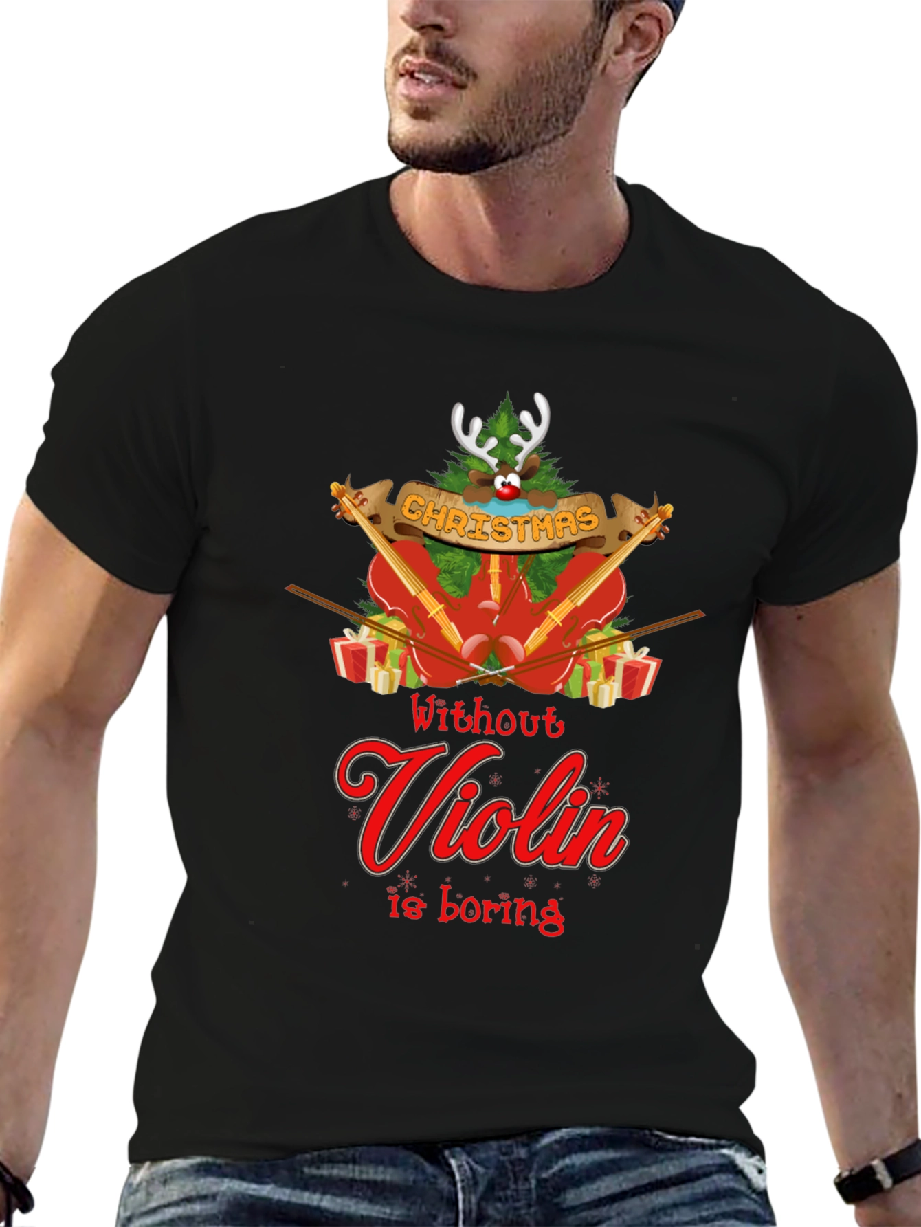 Christmas Violin T-Shirt - Holiday Music Lover Tee