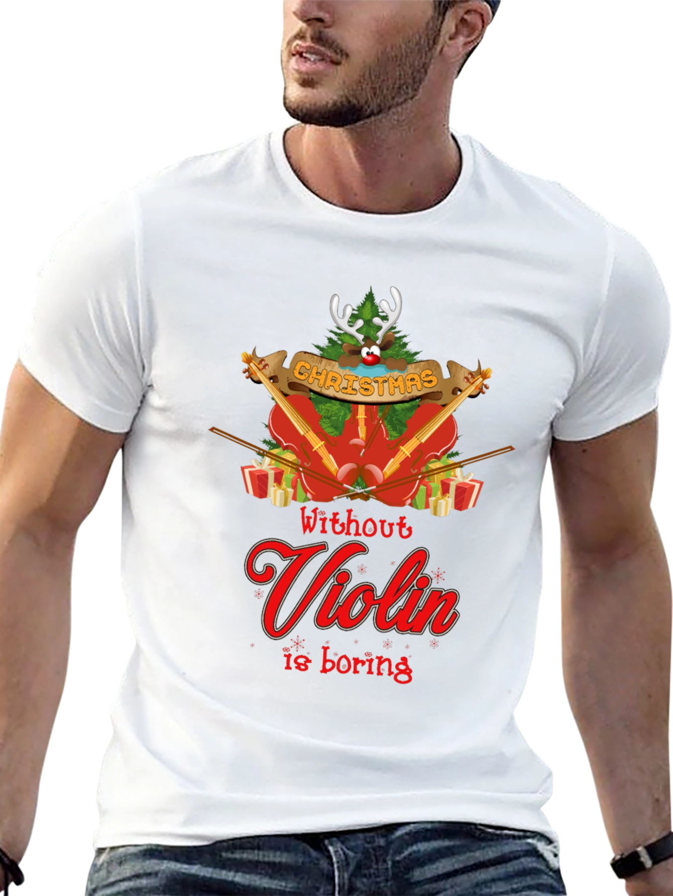 Christmas Violin T-Shirt - Holiday Music Lover Tee
