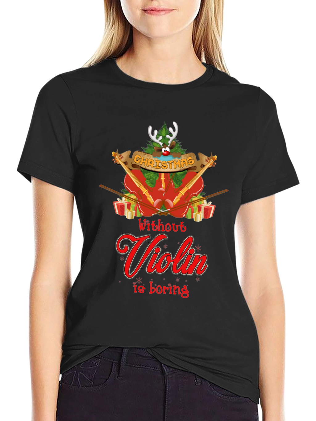 Christmas Violin T-Shirt - Holiday Music Lover Tee