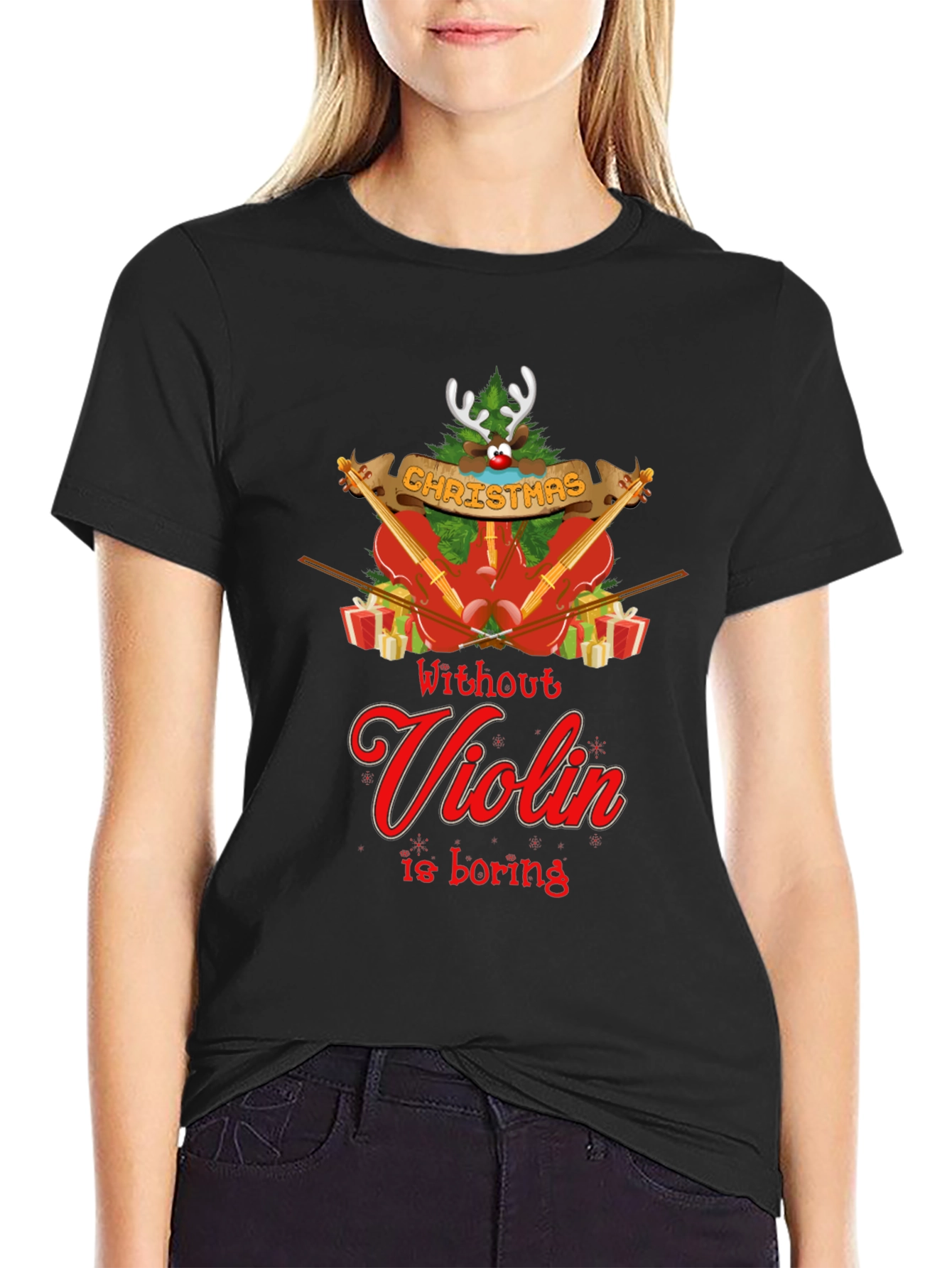 Christmas Violin T-Shirt - Holiday Music Lover Tee