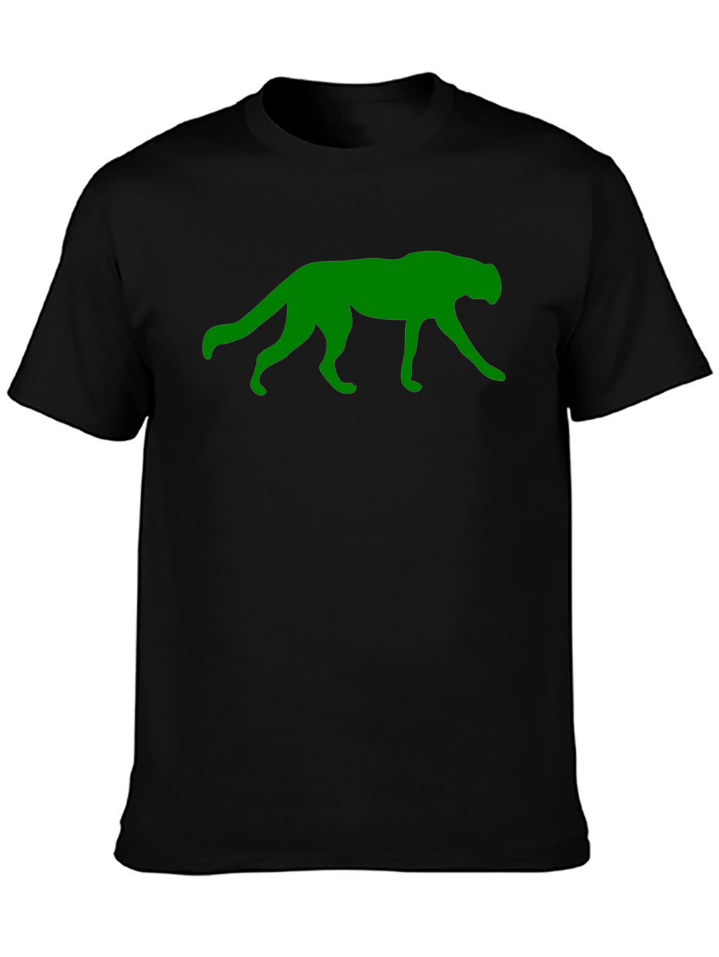 Green Panther Graphic Black T-Shirt