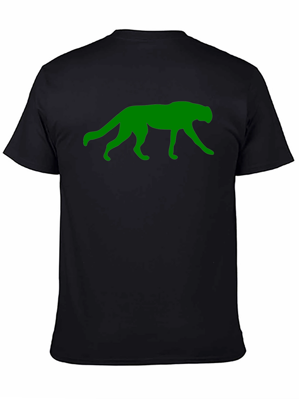 Green Panther Graphic Black T-Shirt