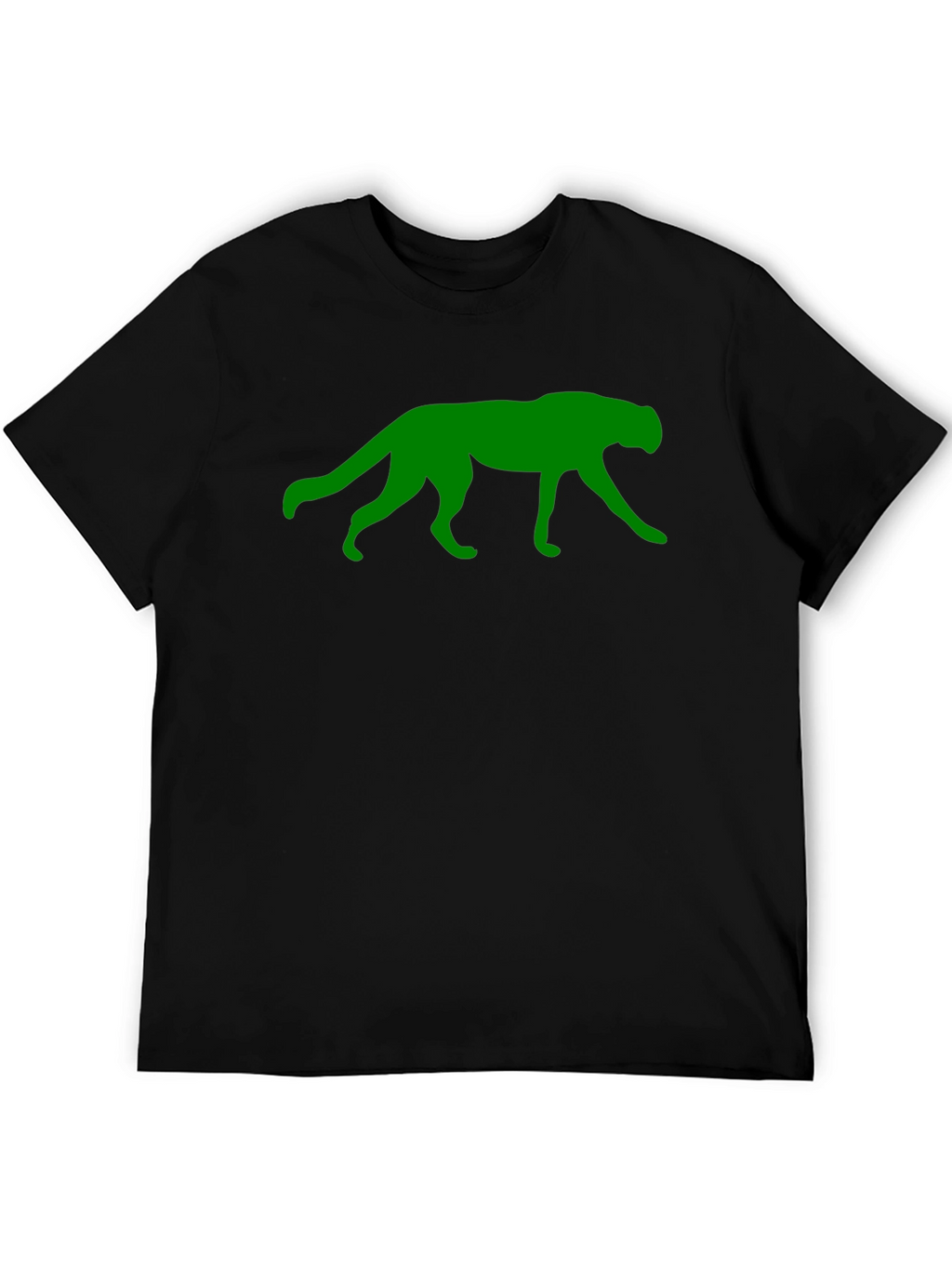 Green Panther Graphic Black T-Shirt