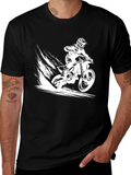 Motorcycle Rider Graphic Tee - Black