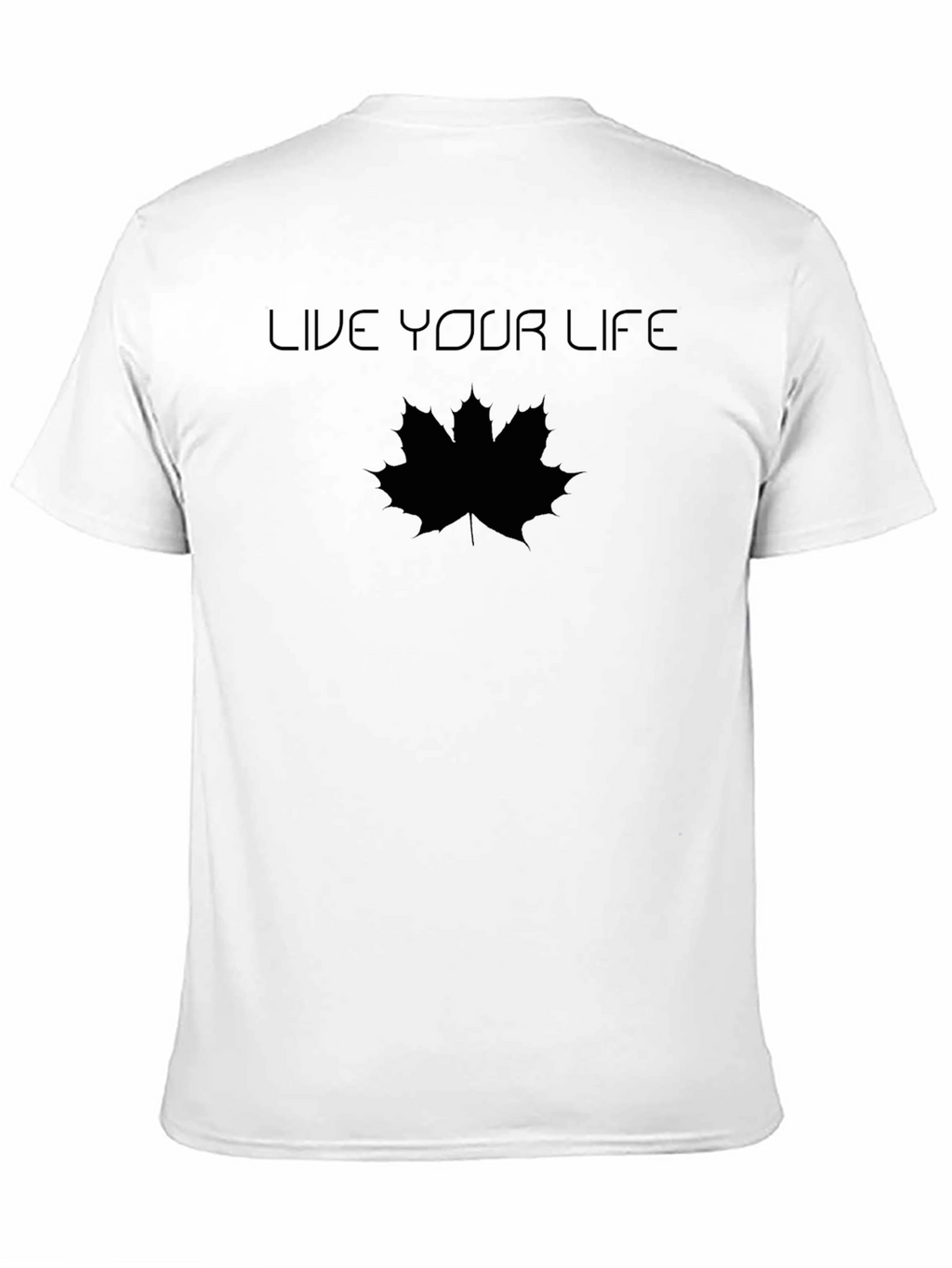Live Your Life Maple Leaf Black T-Shirt