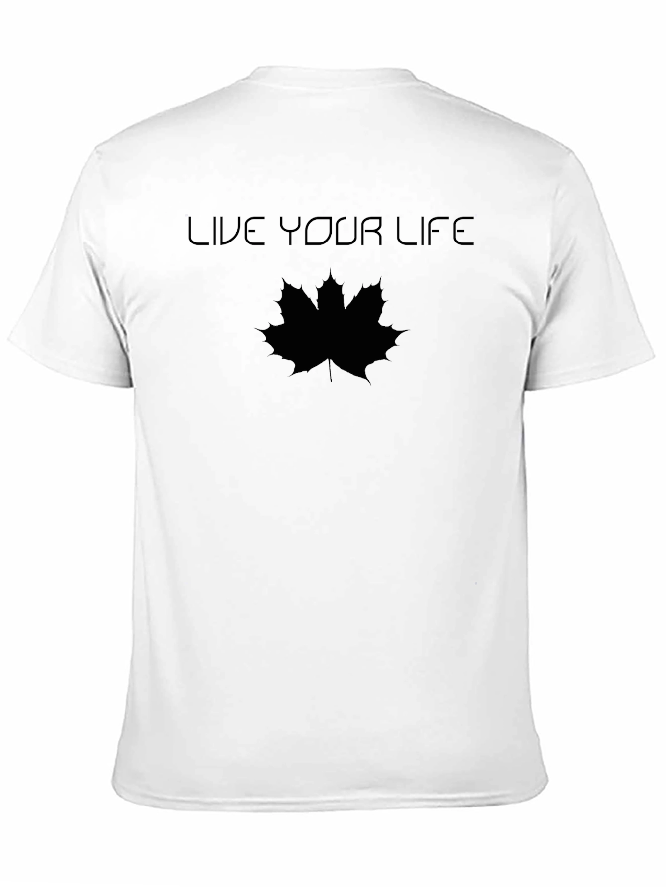 Live Your Life Maple Leaf Black T-Shirt