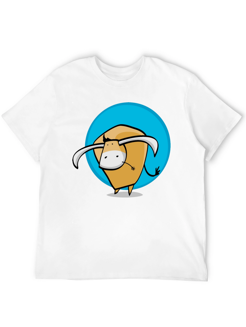 Cartoon Bull Graphic Tee - Stylish Mens Black T-Shirt
