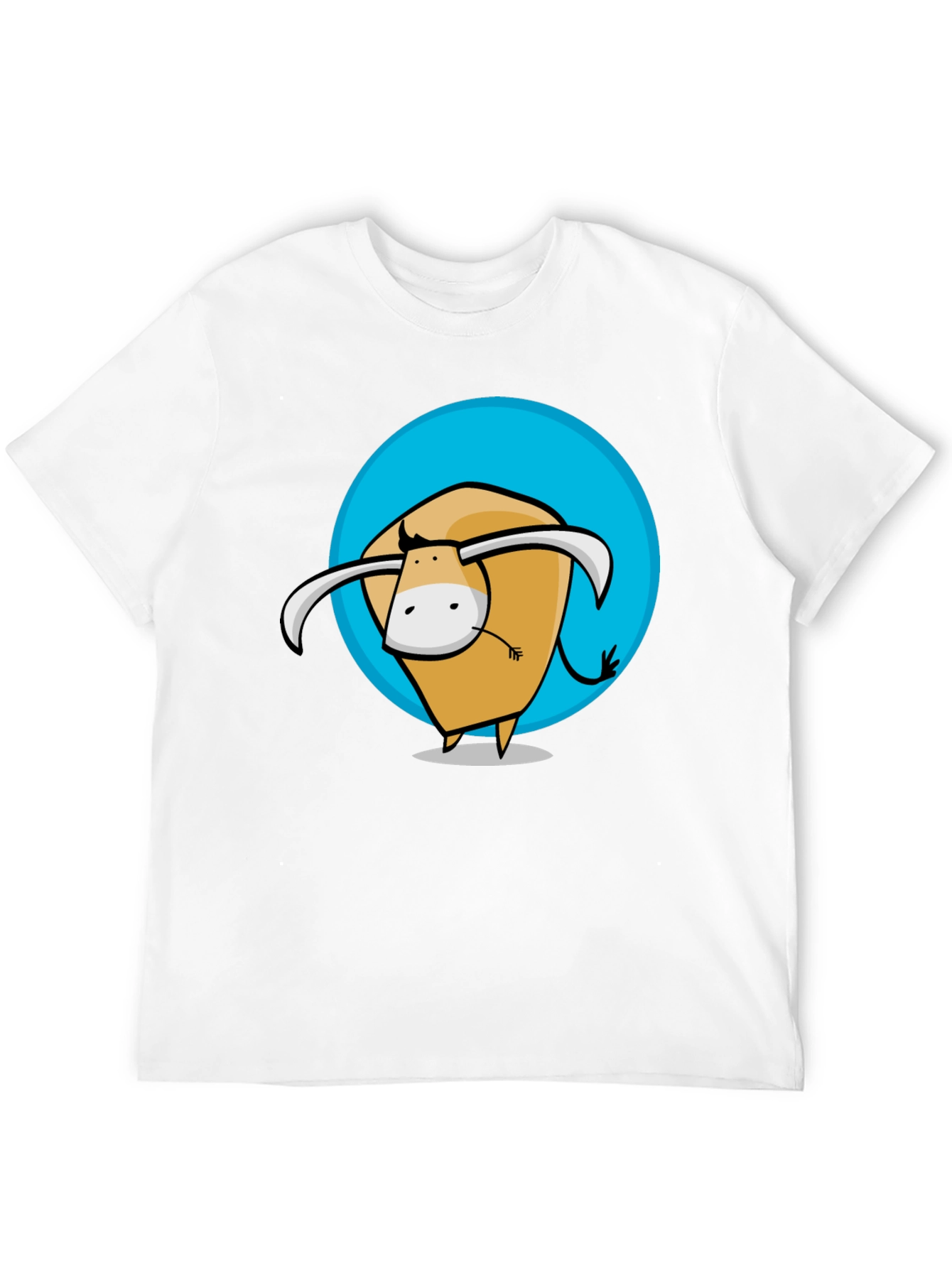 Cartoon Bull Graphic Tee - Stylish Mens Black T-Shirt