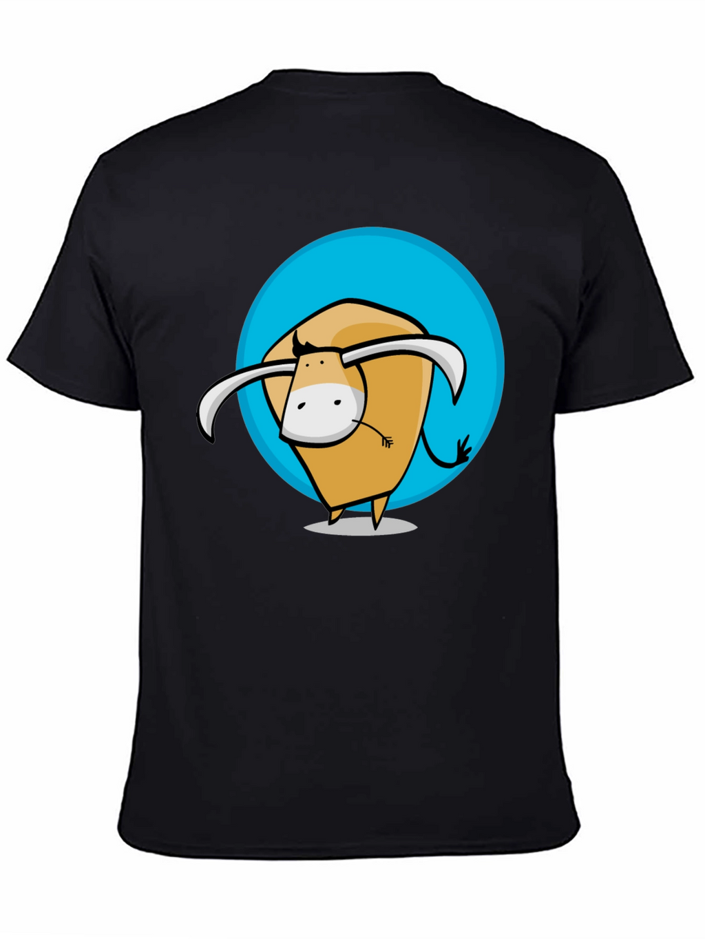 Cartoon Bull Graphic Tee - Stylish Mens Black T-Shirt