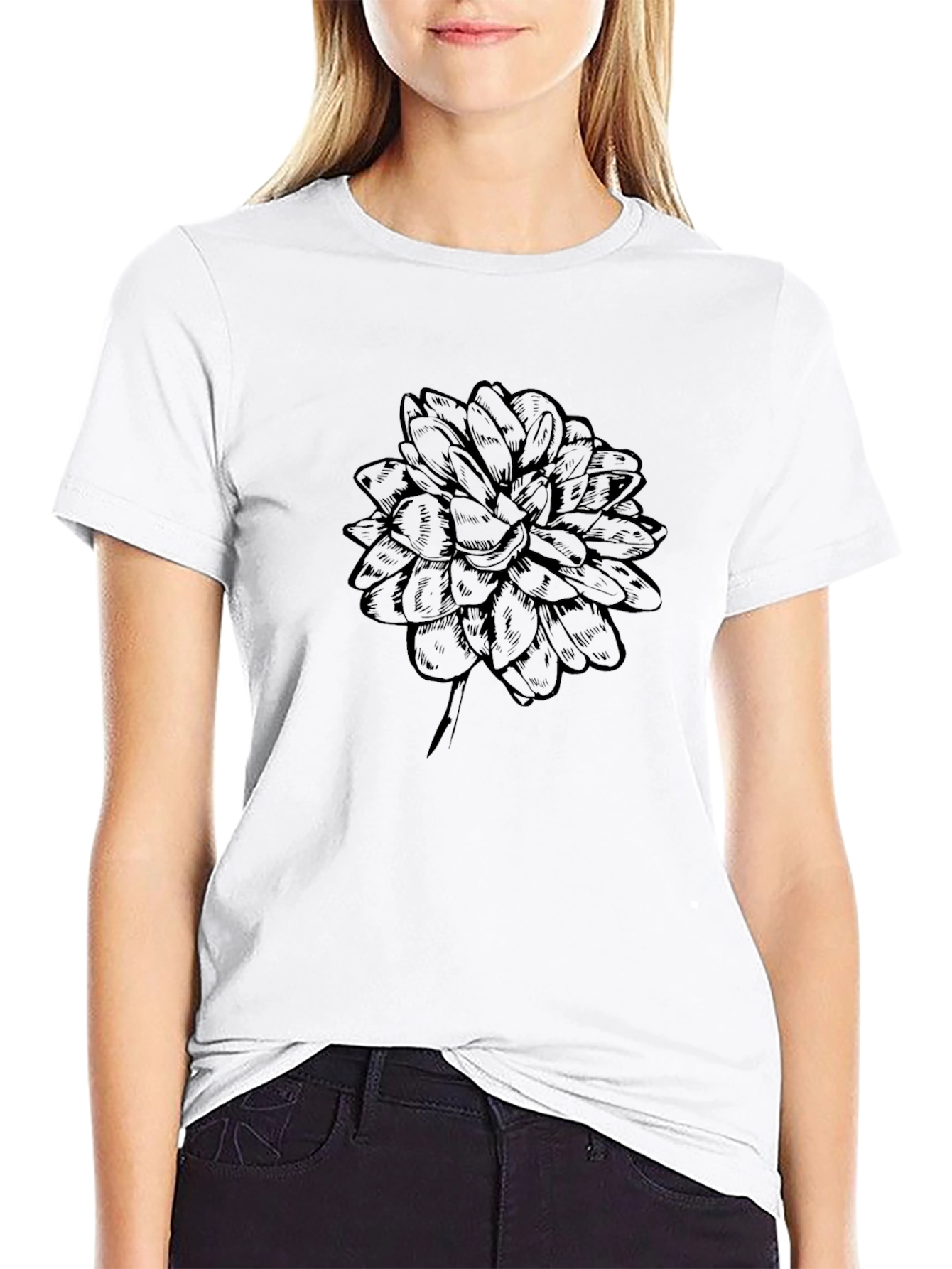 Black Floral Graphic Tee - Stylish Casual Wear