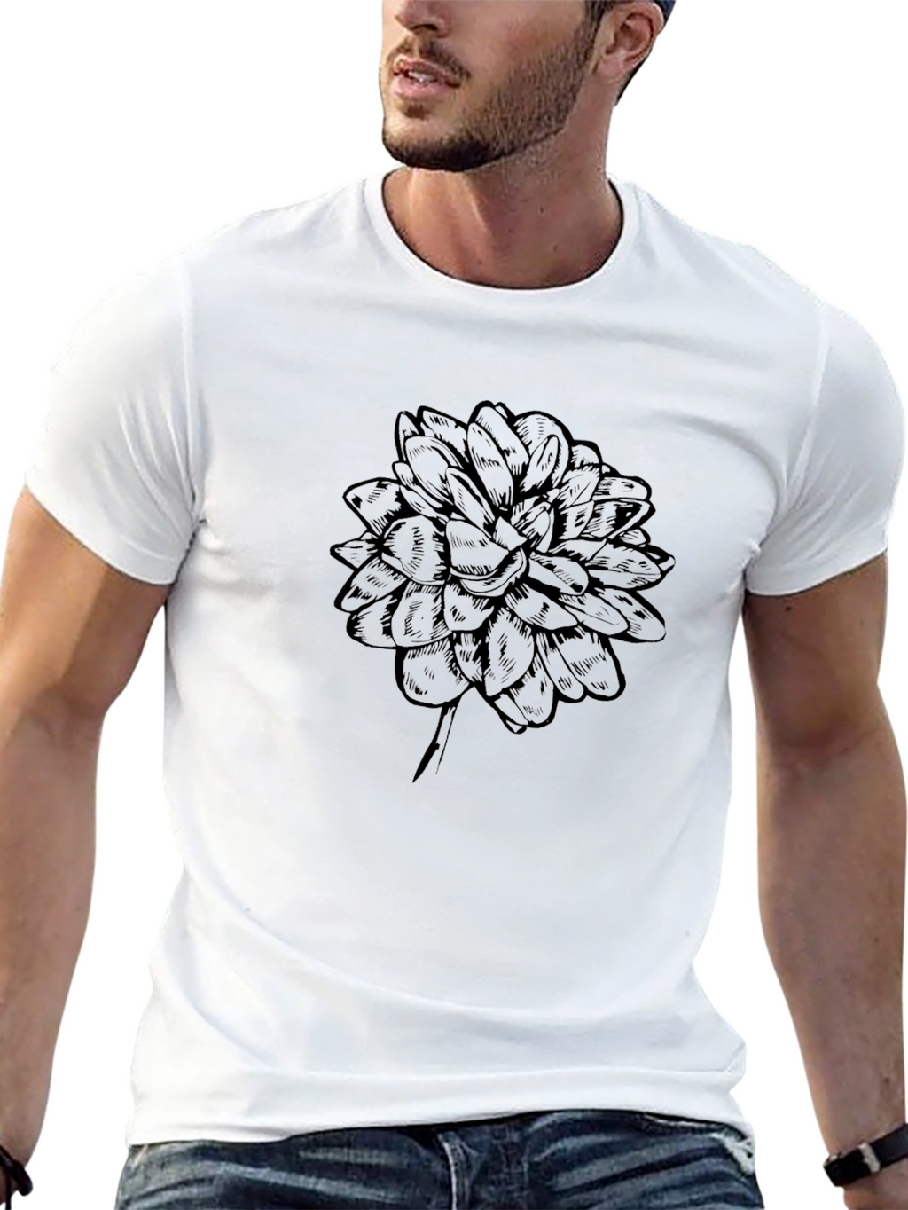 Black Floral Graphic Tee - Stylish Casual Wear