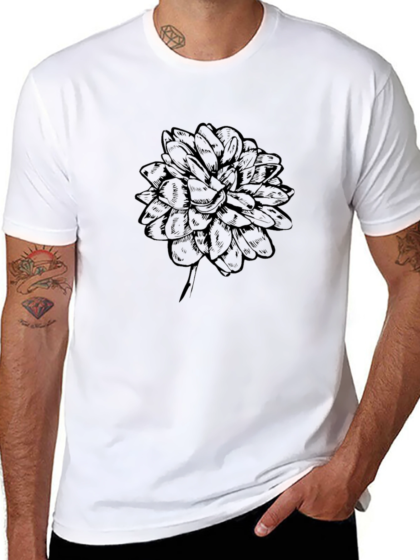 Black Floral Graphic Tee - Stylish Casual Wear