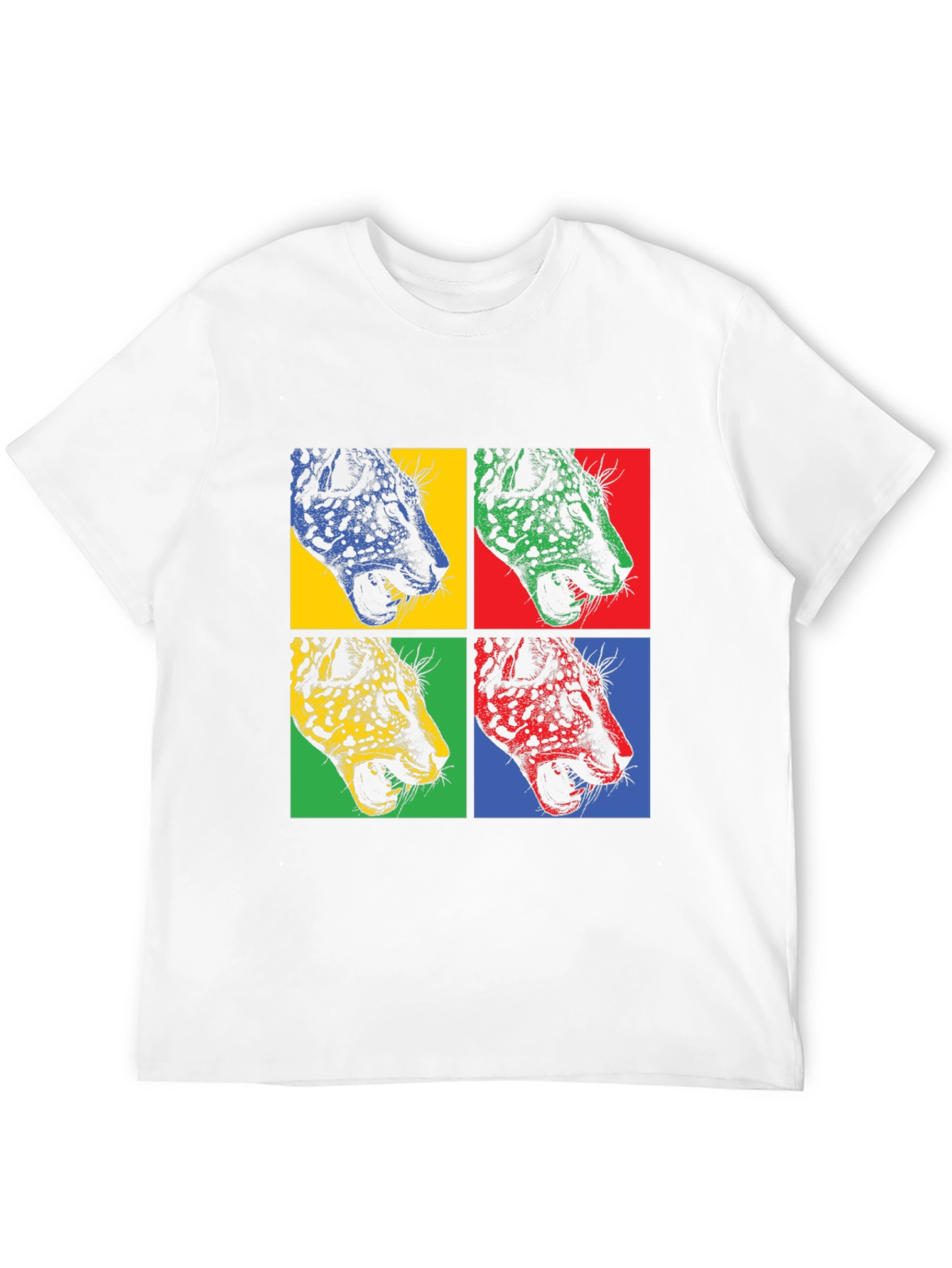 Pop Art Leopard Print Black T-Shirt