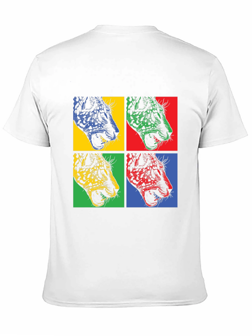 Pop Art Leopard Print Black T-Shirt