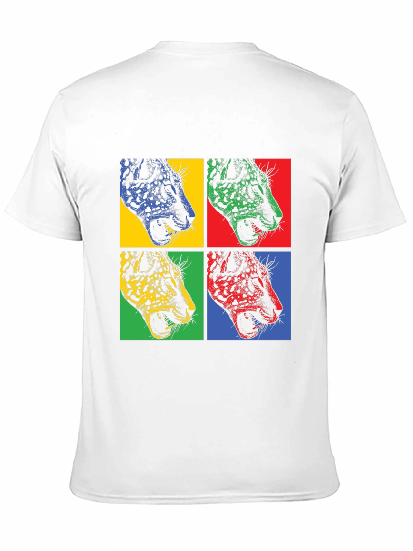 Pop Art Leopard Print Black T-Shirt