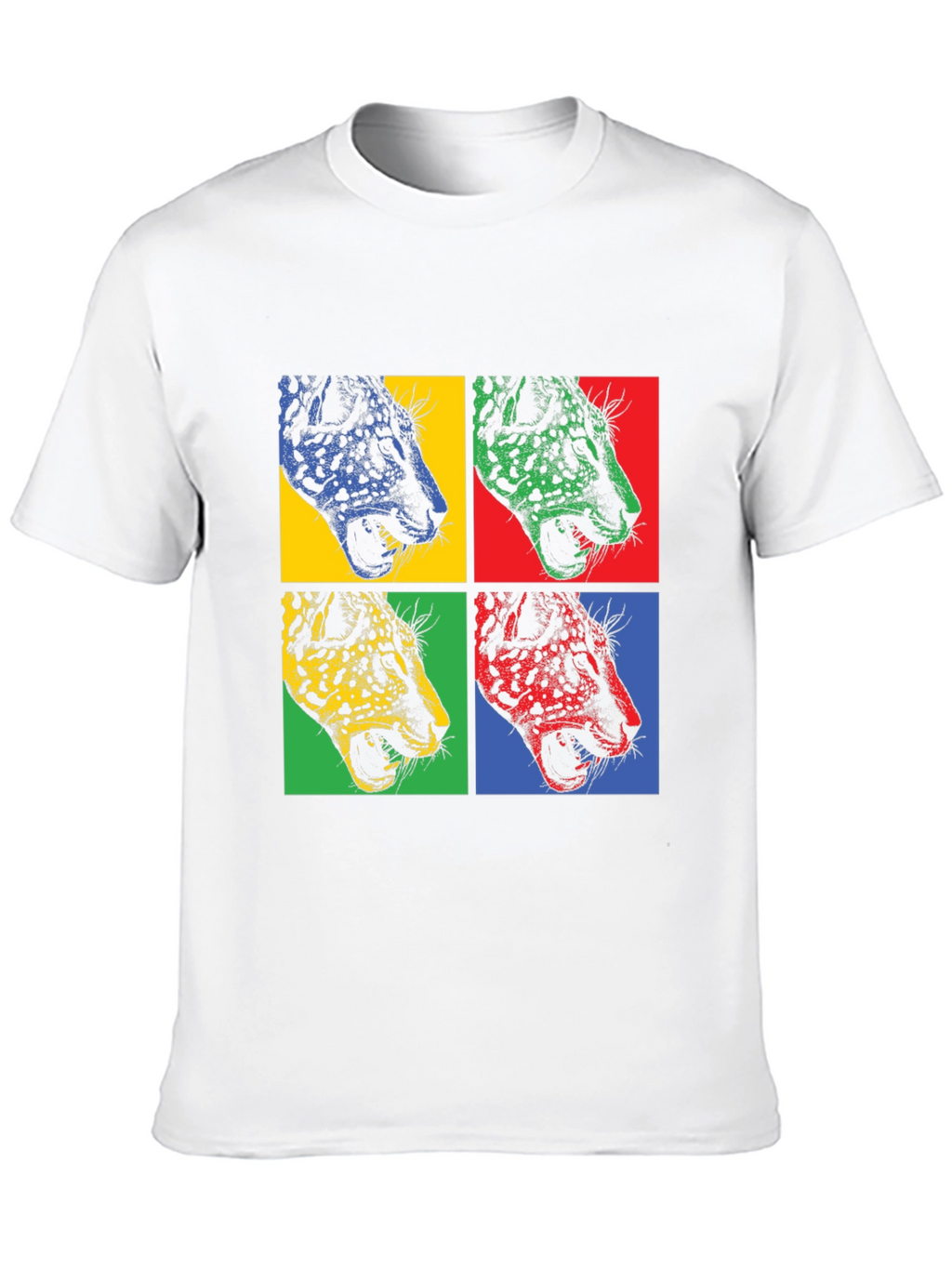Pop Art Leopard Print Black T-Shirt