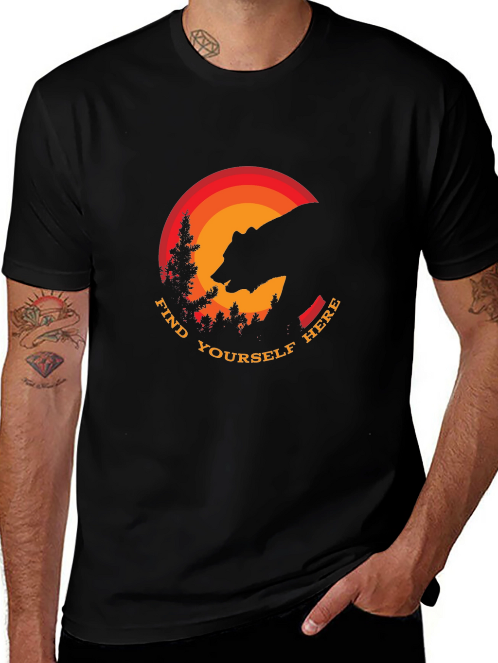 Find Yourself Here Bear Silhouette T-Shirt
