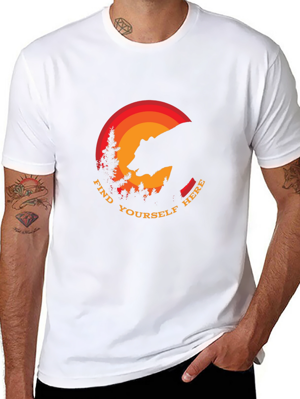 Find Yourself Here Bear Silhouette T-Shirt
