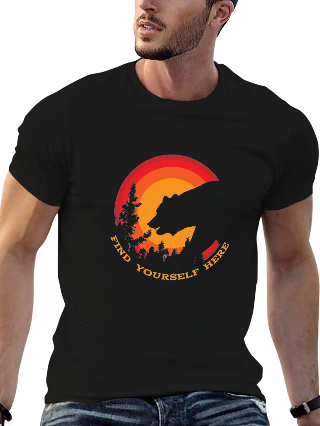Find Yourself Here Bear Silhouette T-Shirt