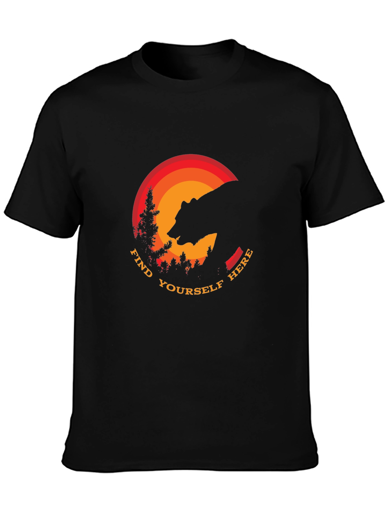 Find Yourself Here Bear Silhouette T-Shirt