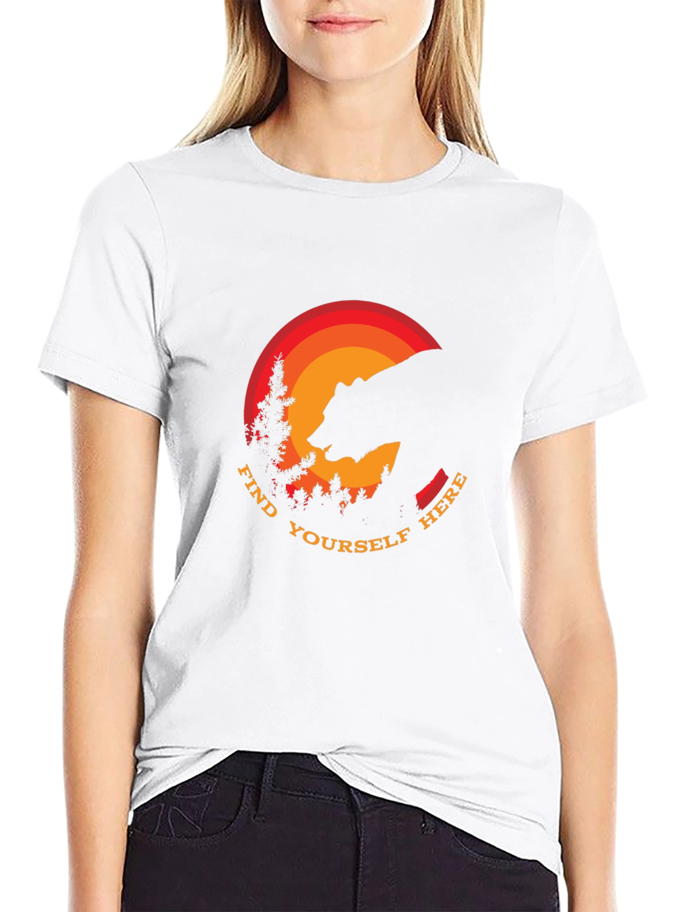 Find Yourself Here Bear Silhouette T-Shirt