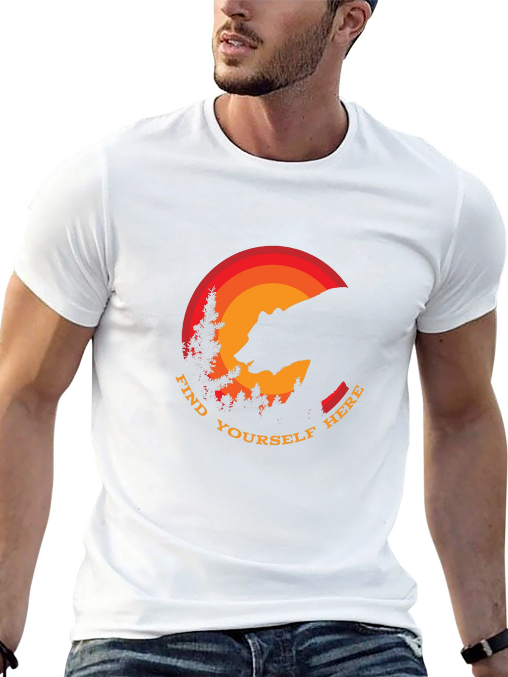 Find Yourself Here Bear Silhouette T-Shirt