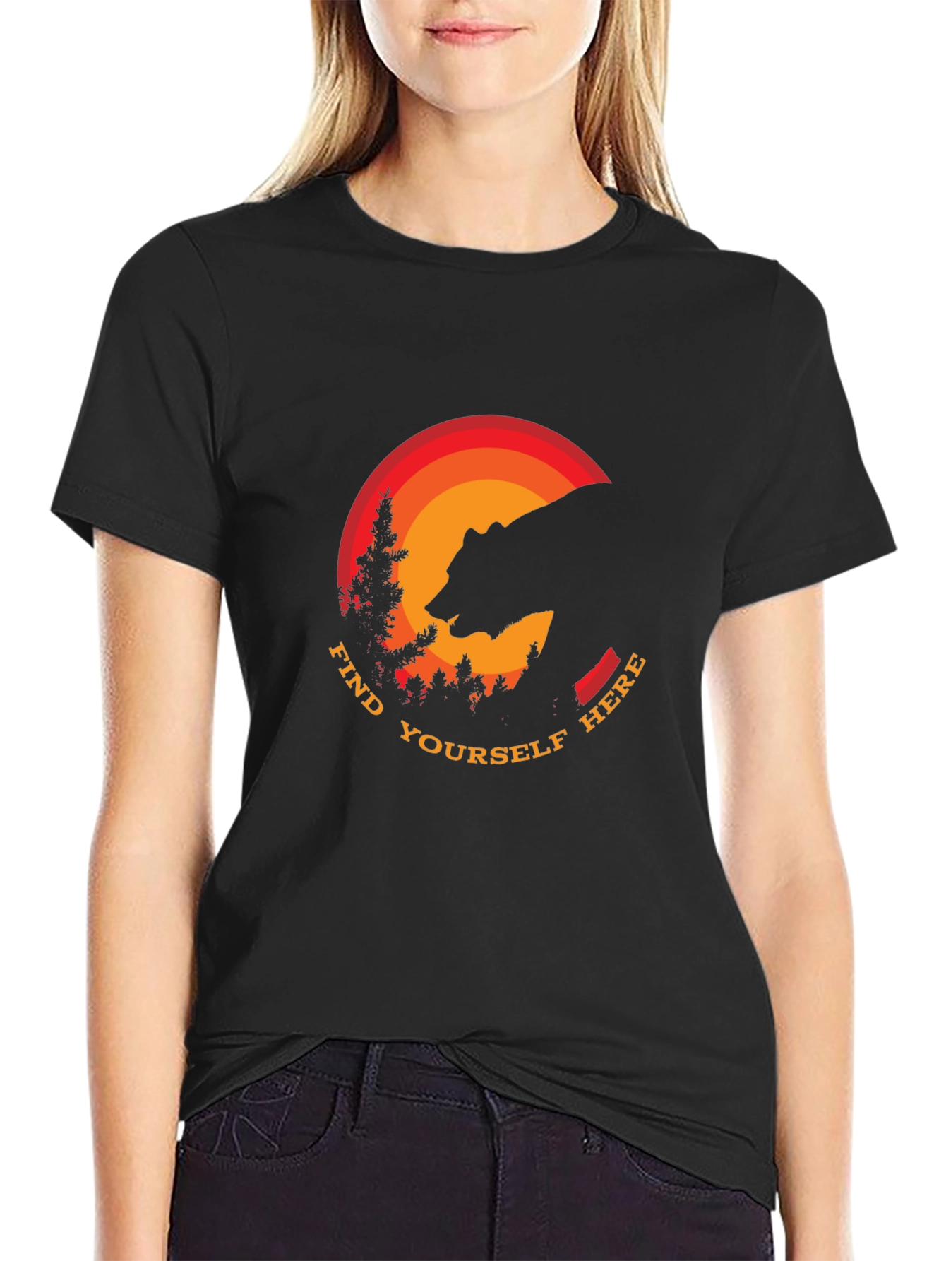 Find Yourself Here Bear Silhouette T-Shirt