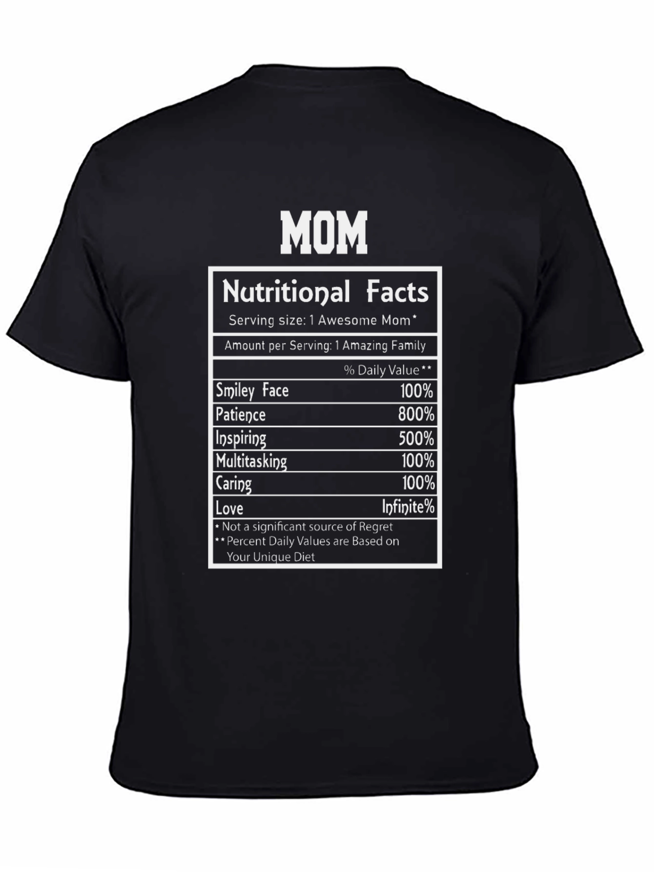Mom Nutritional Facts T-Shirt - Awesome Family