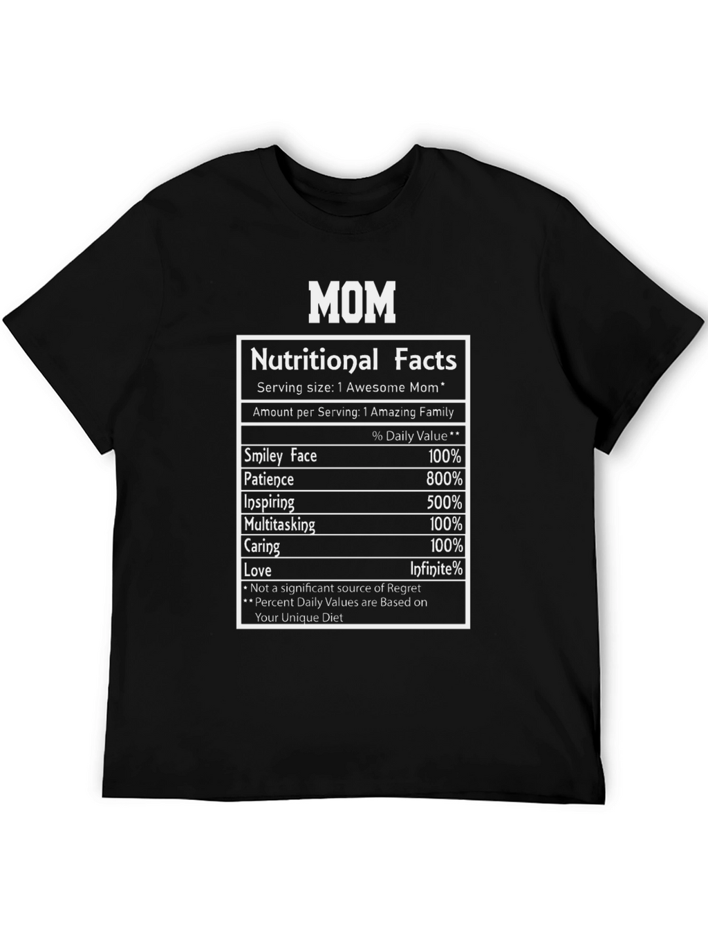 Mom Nutritional Facts T-Shirt - Awesome Family