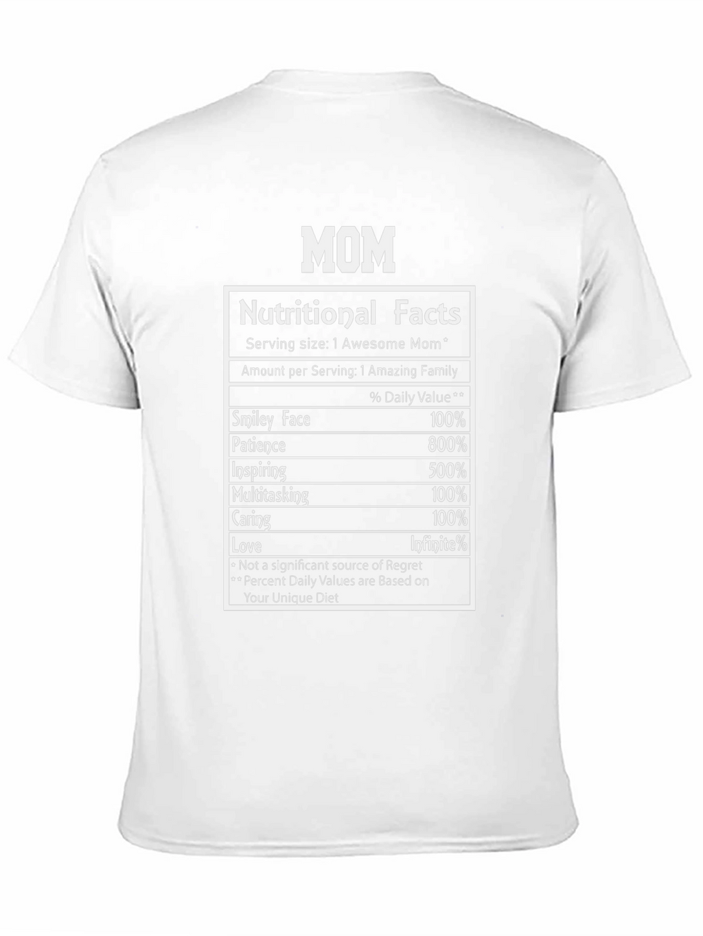 Mom Nutritional Facts T-Shirt - Awesome Family