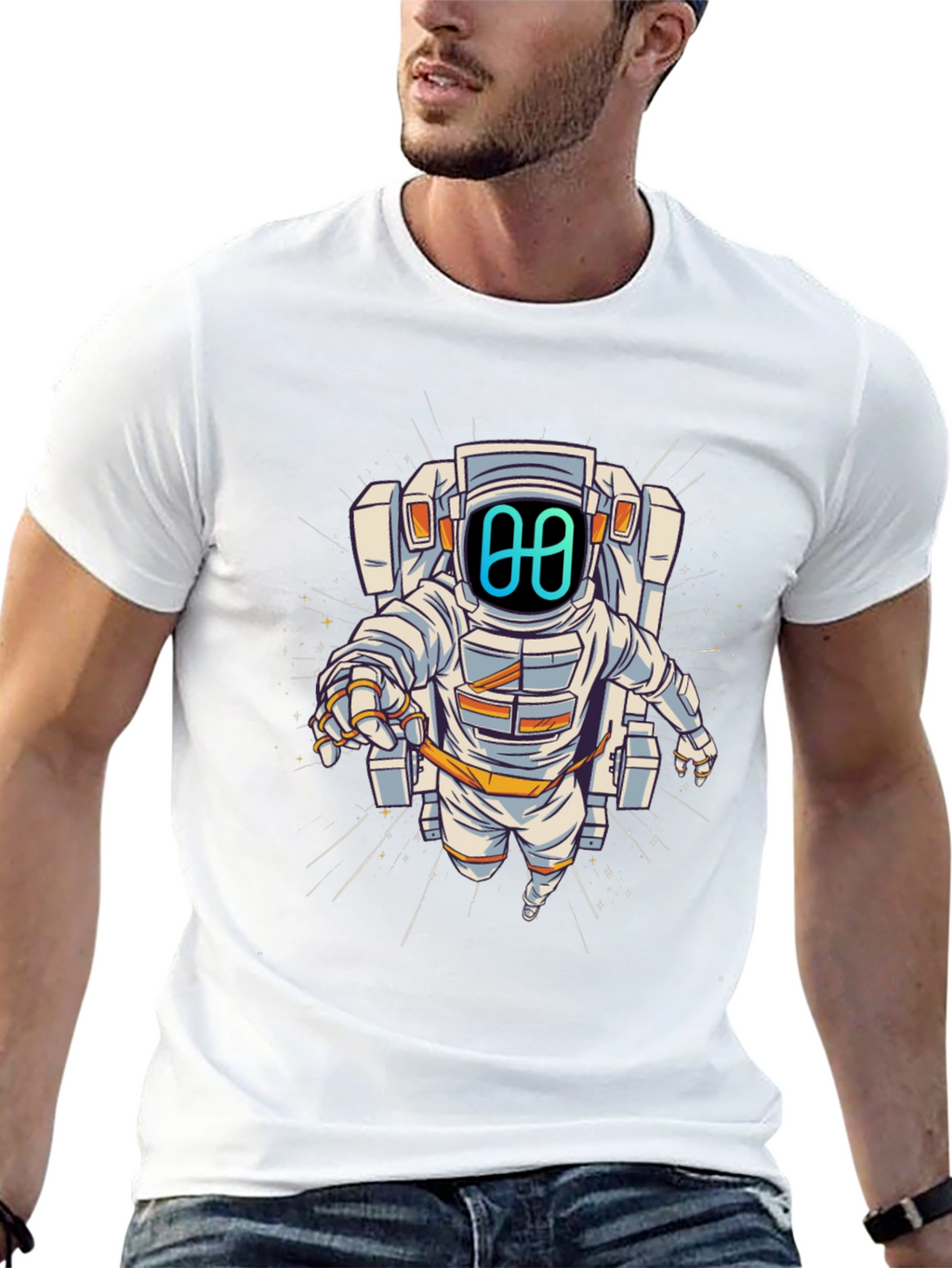 Astronaut Graphic Tee - Black Cotton Blend