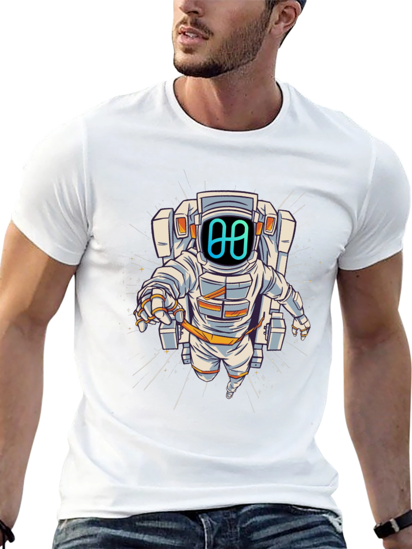 Astronaut Graphic Tee - Black Cotton Blend