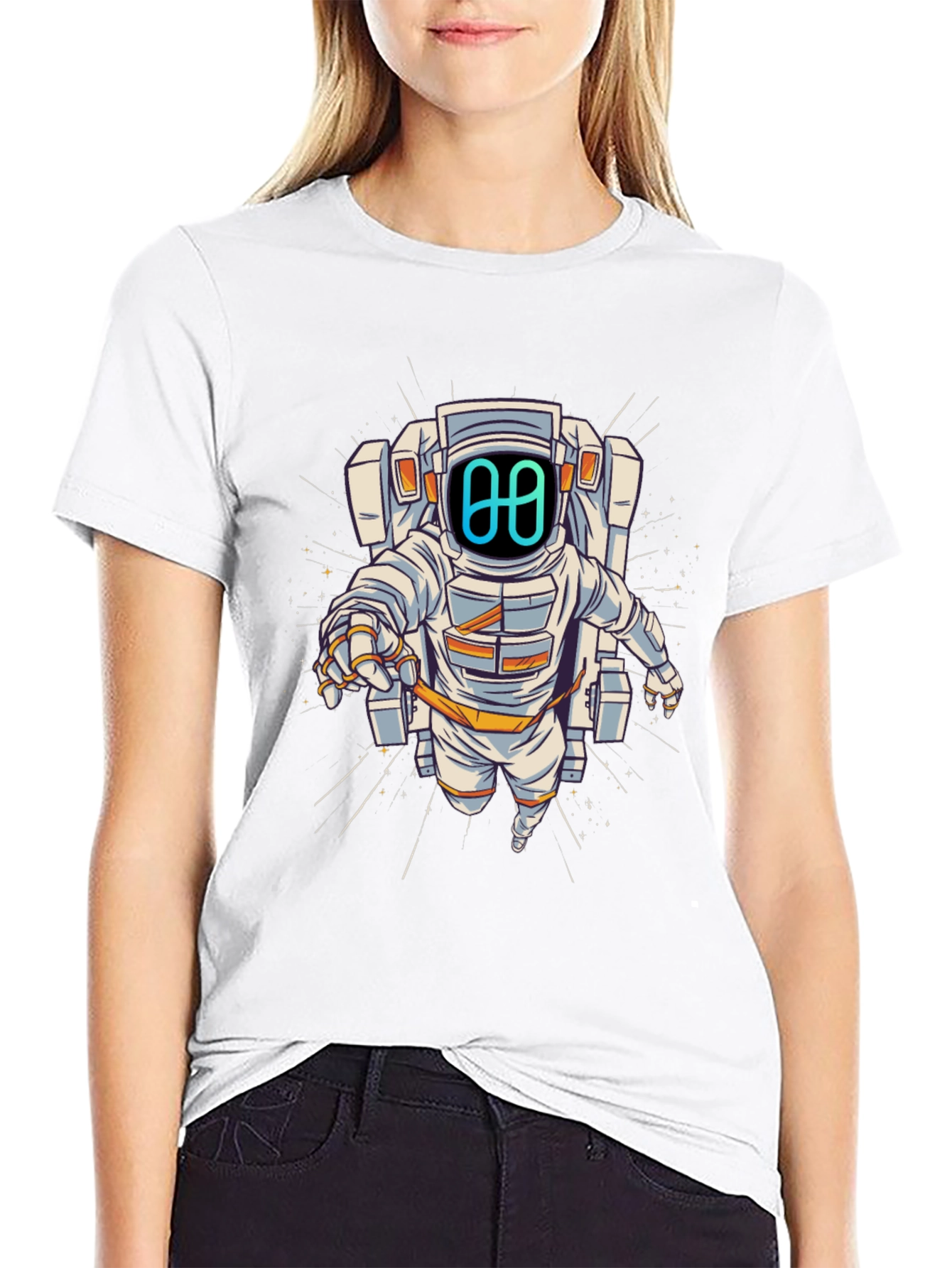 Astronaut Graphic Tee - Black Cotton Blend