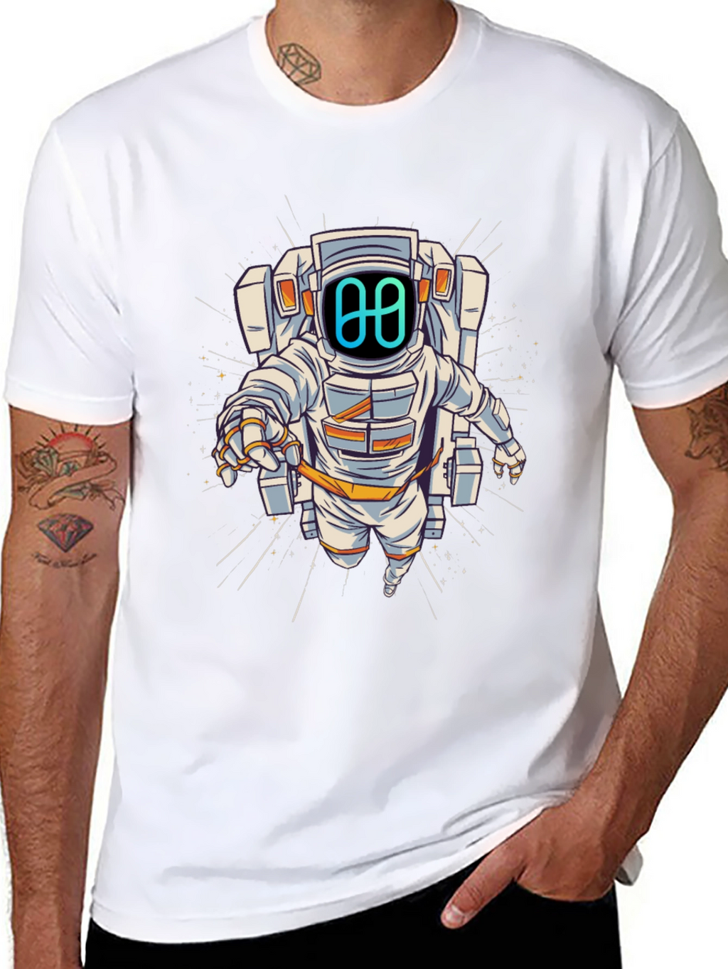 Astronaut Graphic Tee - Black Cotton Blend