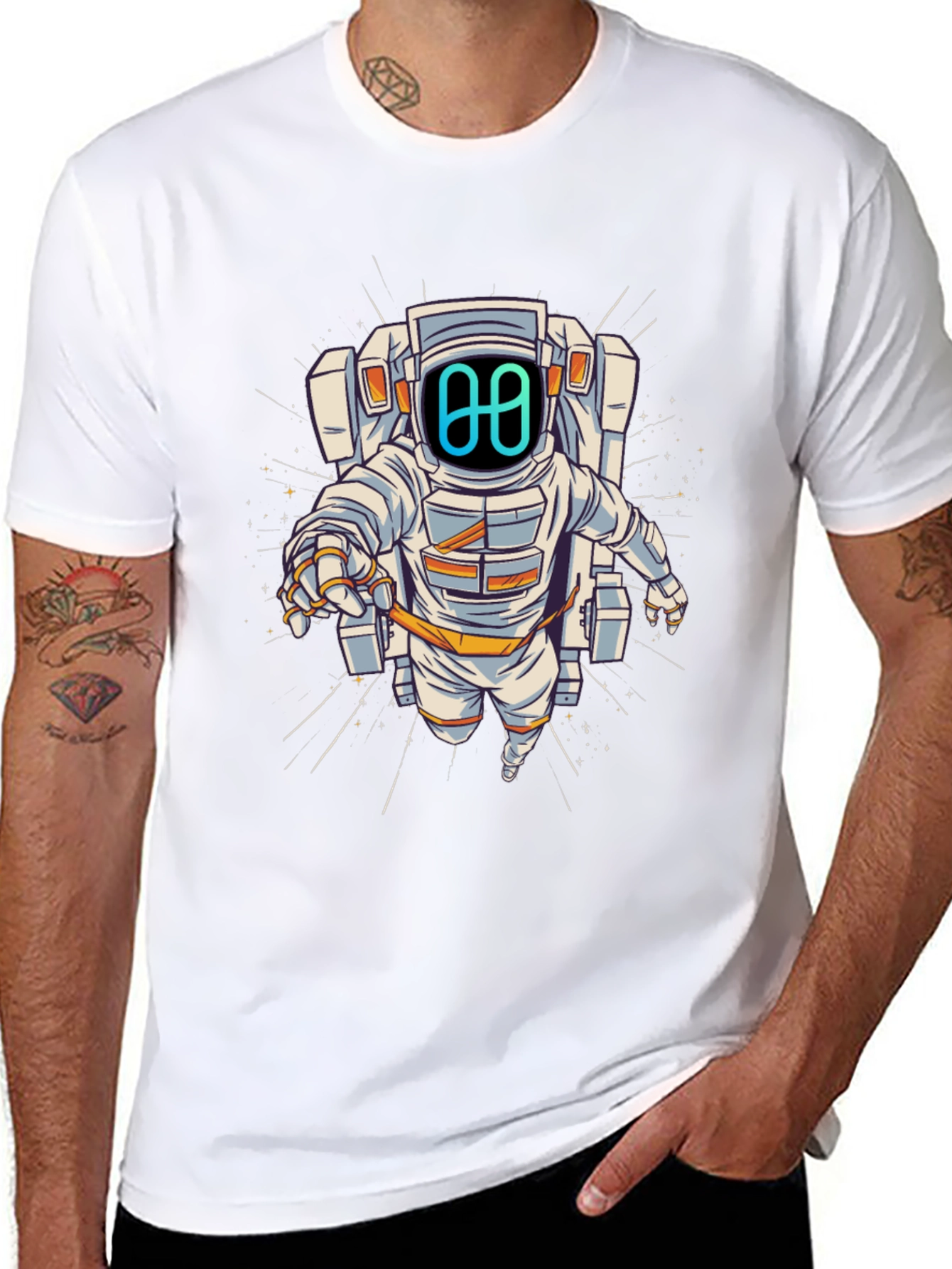 Astronaut Graphic Tee - Black Cotton Blend