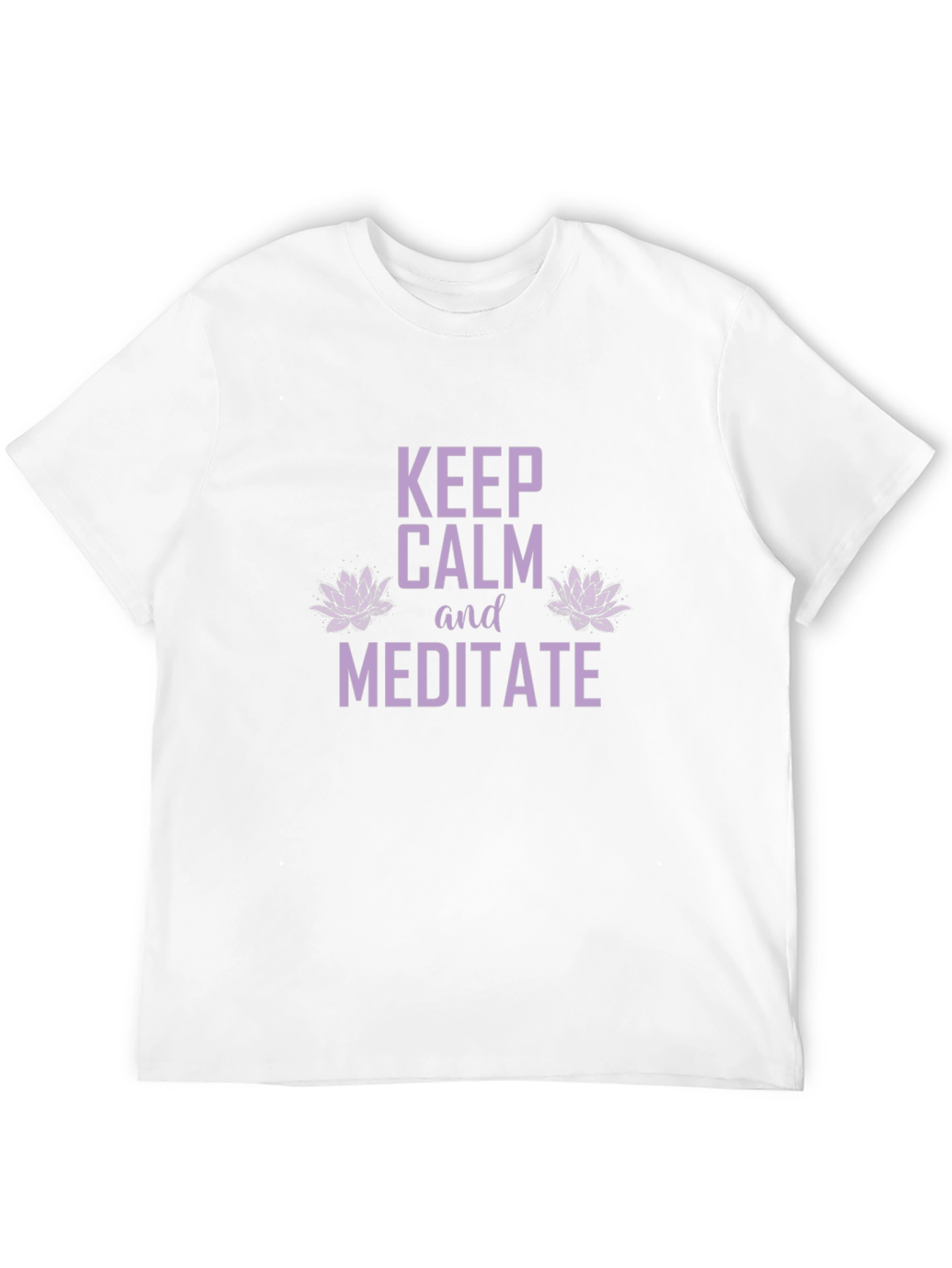 Keep Calm Meditate Graphic Tee - Black Cotton T-Shirt