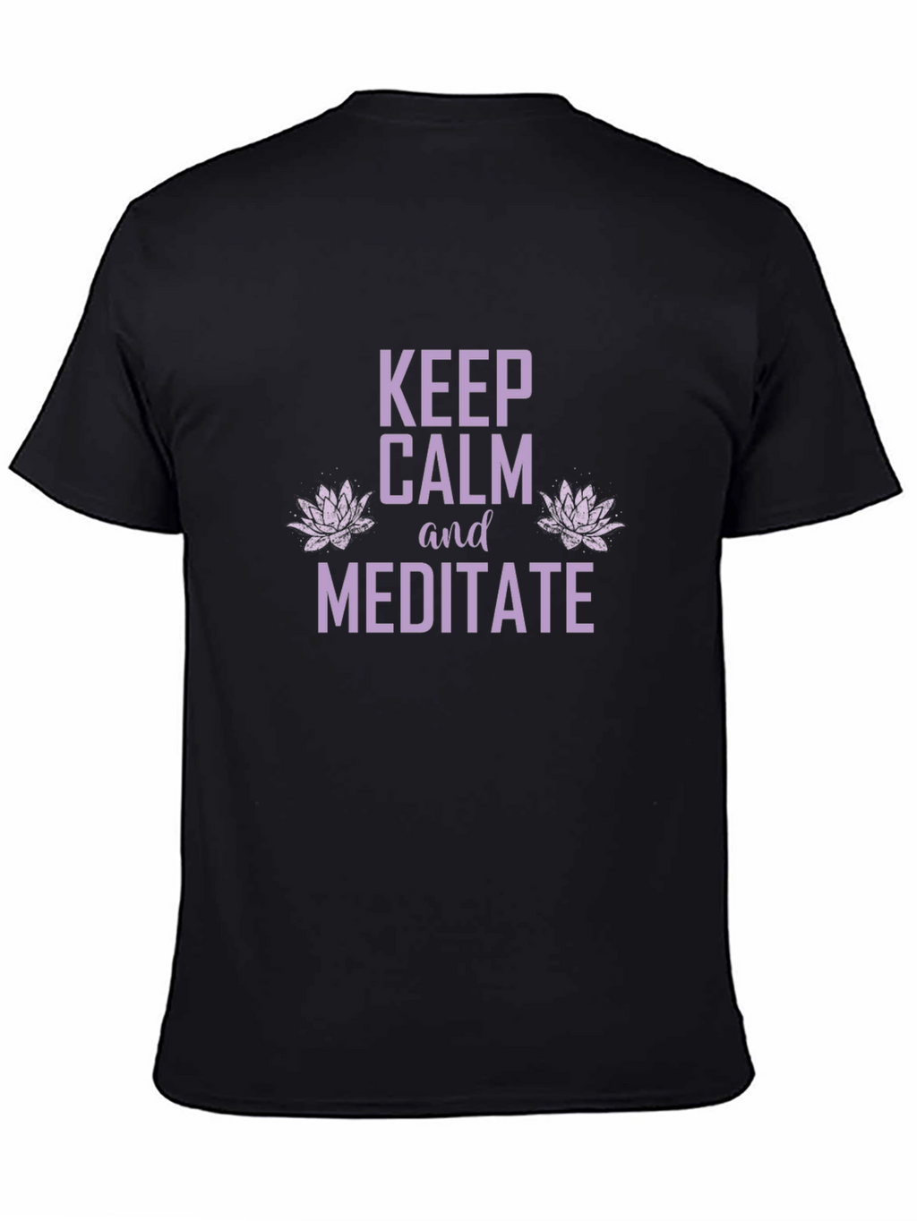 Keep Calm Meditate Graphic Tee - Black Cotton T-Shirt