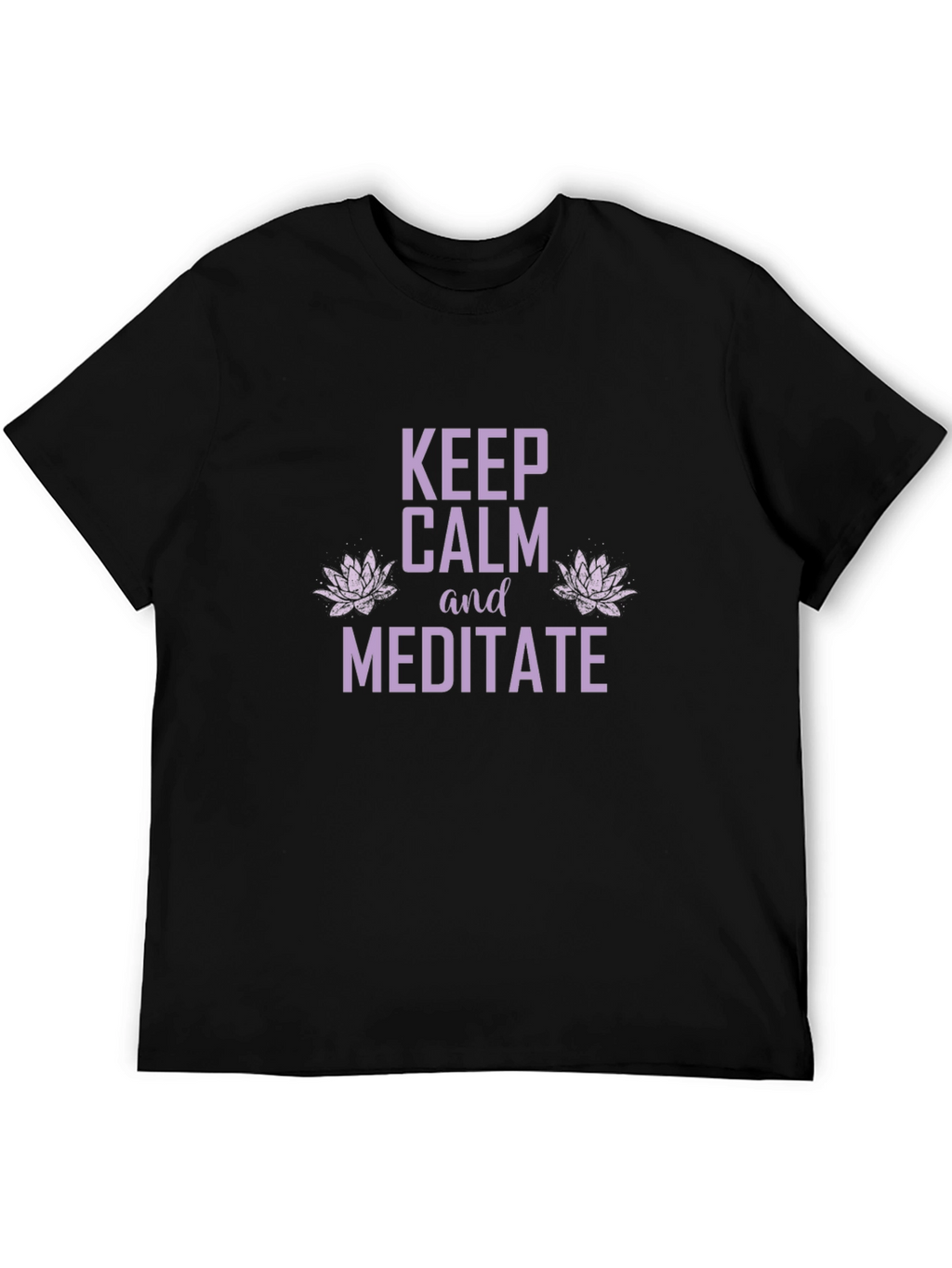 Keep Calm Meditate Graphic Tee - Black Cotton T-Shirt