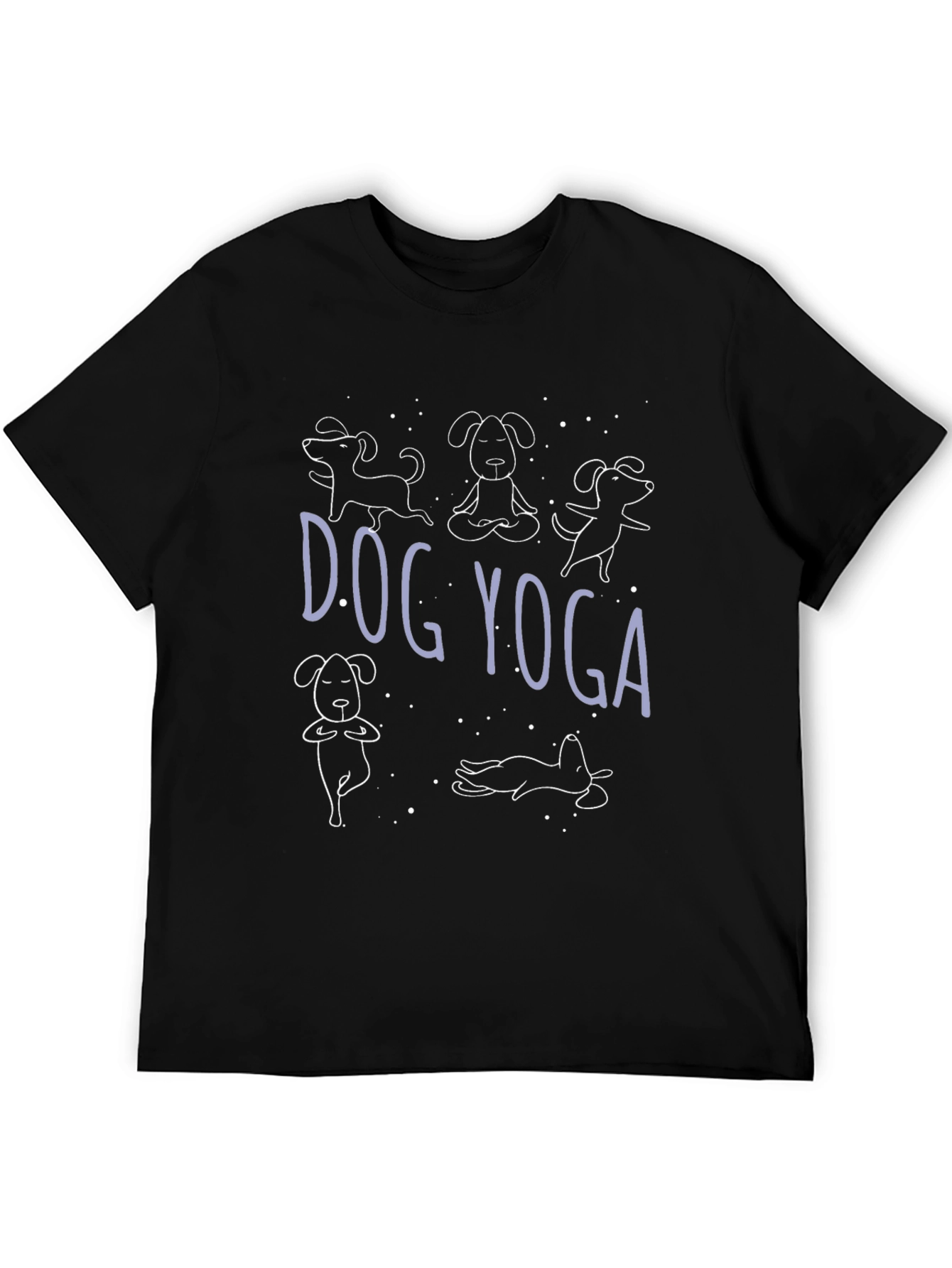 Dog Yoga Graphic Tee - Black Casual T-Shirt