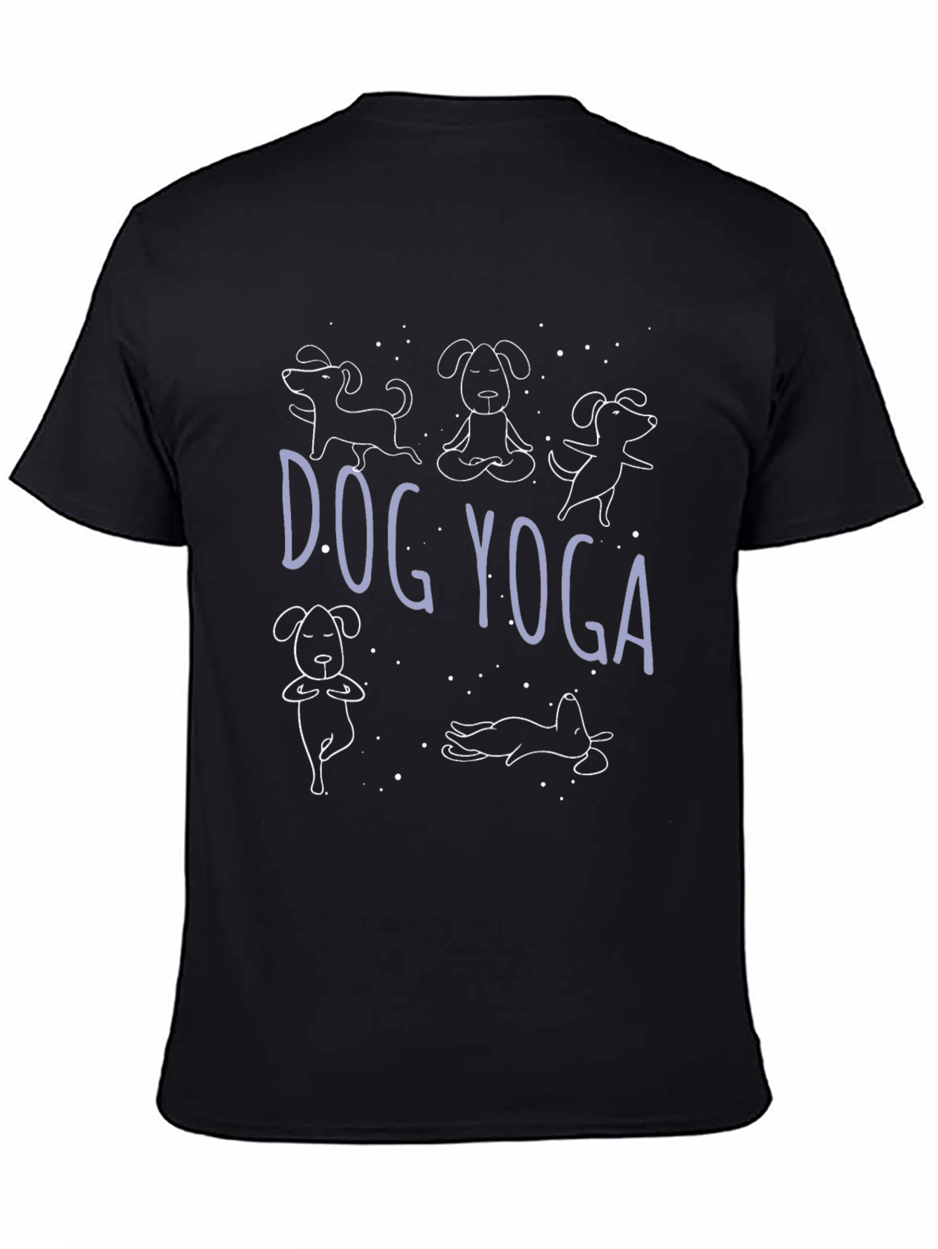 Dog Yoga Graphic Tee - Black Casual T-Shirt