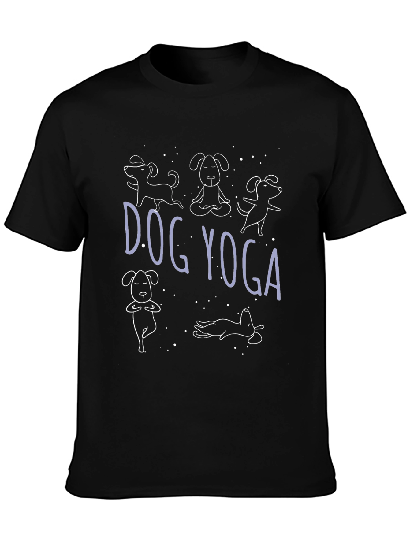 Dog Yoga Graphic Tee - Black Casual T-Shirt