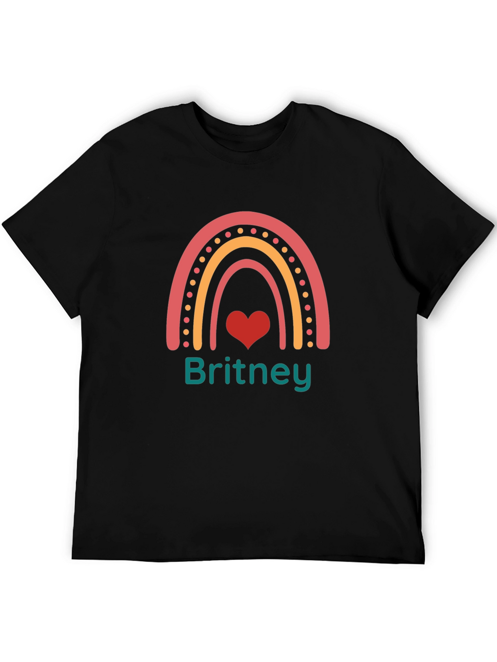 Britney Rainbow Heart Personalized T-Shirt