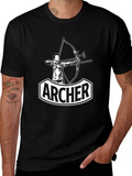 Archer Graphic Tee - Black Cotton T-Shirt