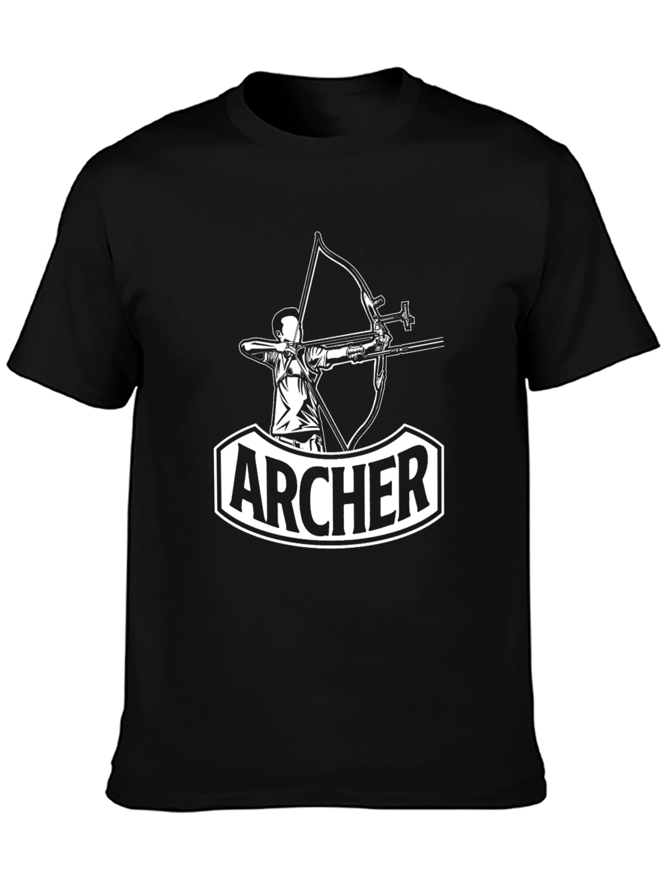 Archer Graphic Tee - Black Cotton T-Shirt