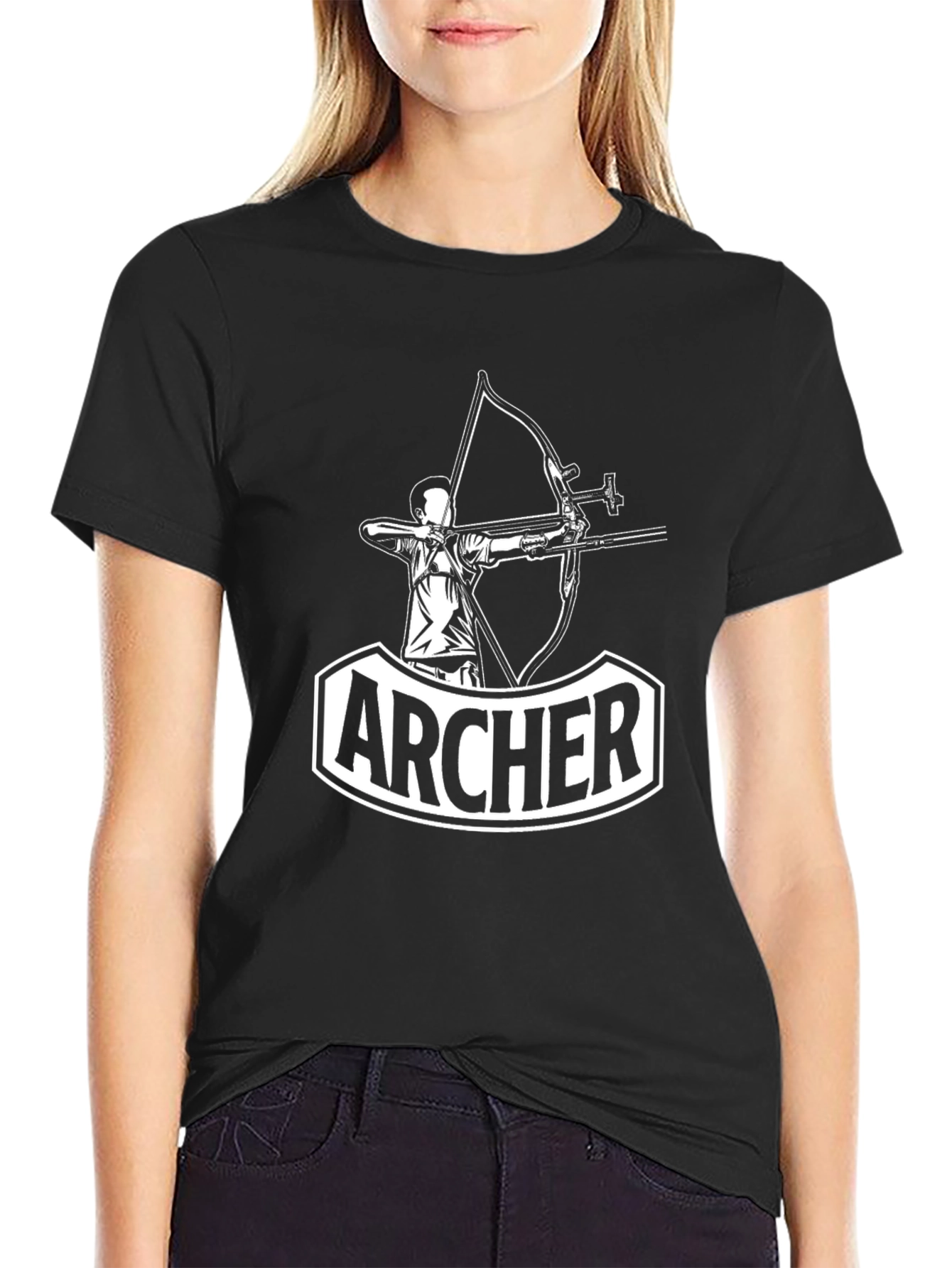 Archer Graphic Tee - Black Cotton T-Shirt